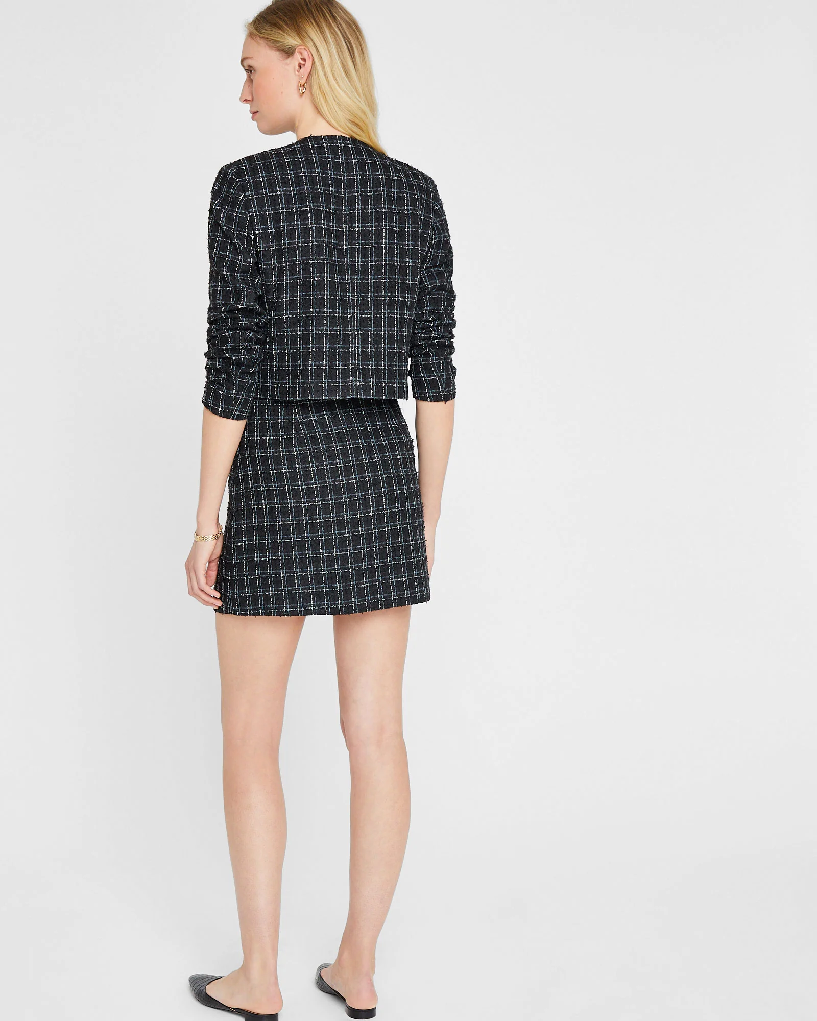 Centie Eyelash Tweed Mini Skirt