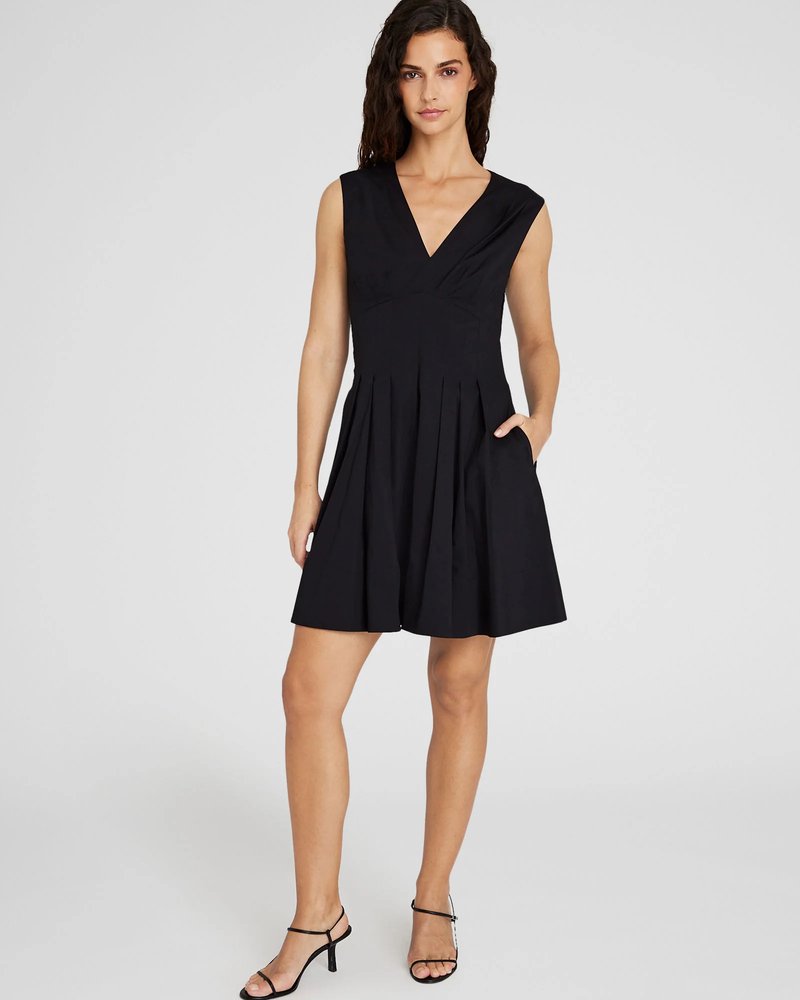 Waisted Pleat Mini Dress