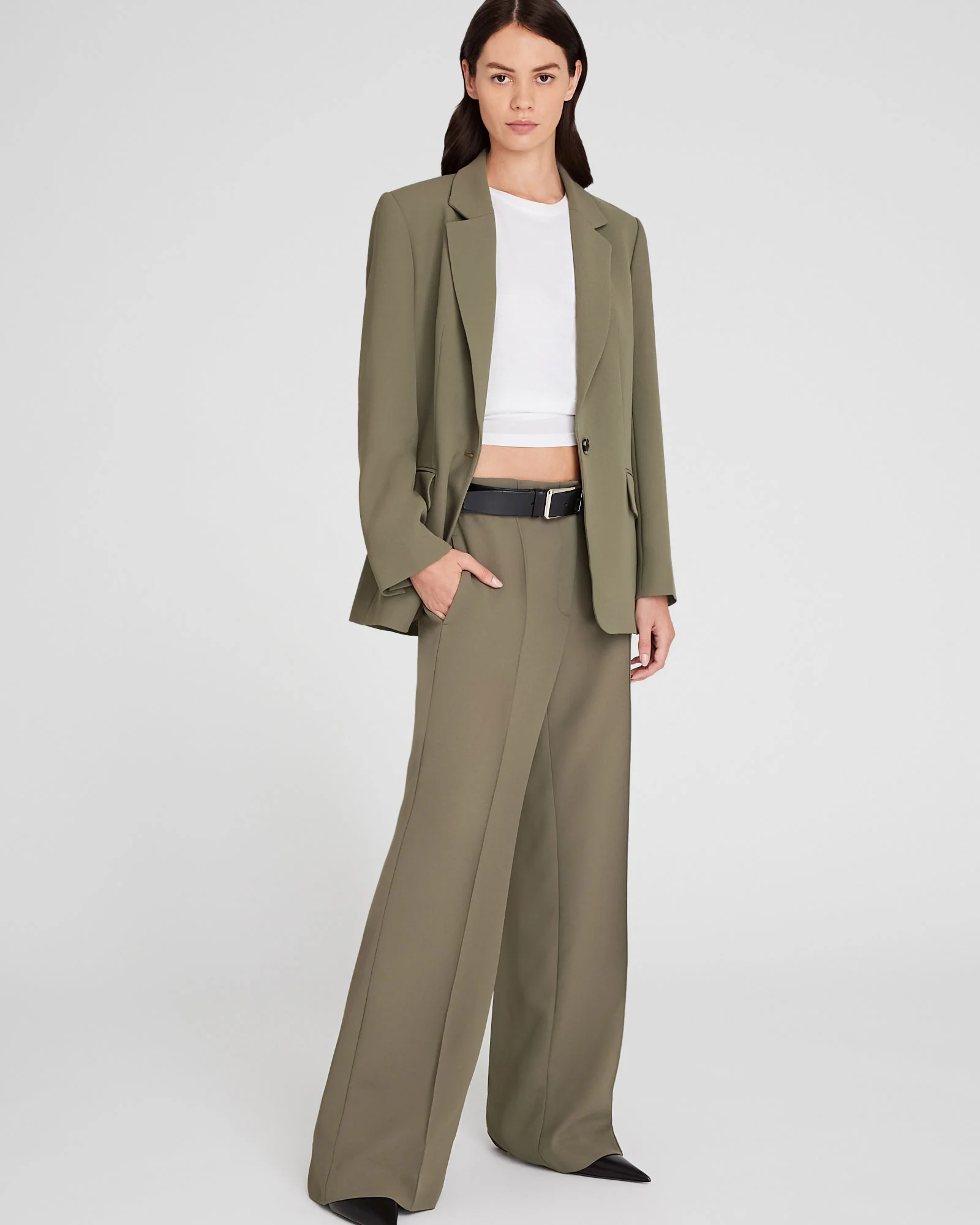 High-Rise Fluid Crepe Trouser