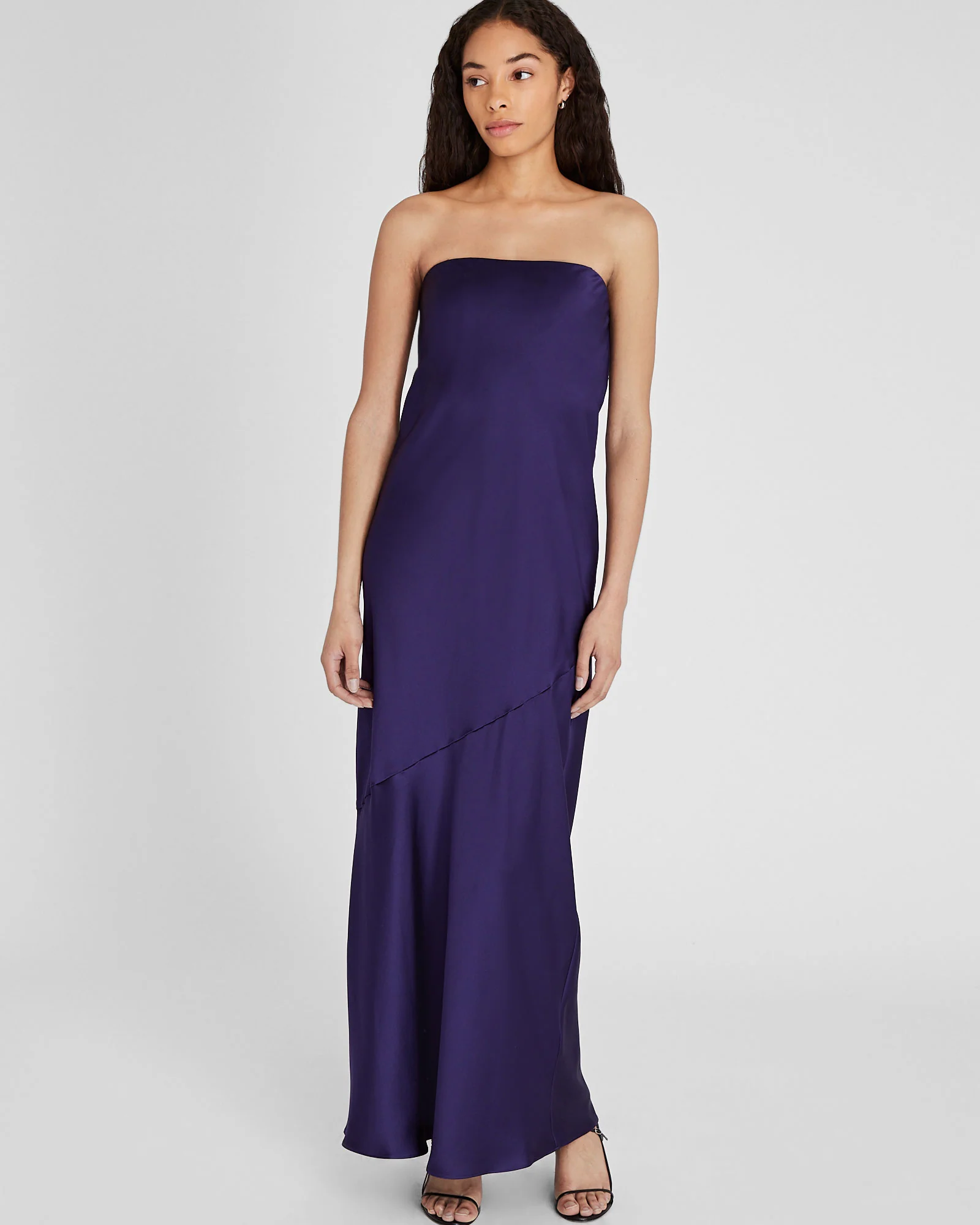 Strapless Silk Charmeuse Maxi Dress
