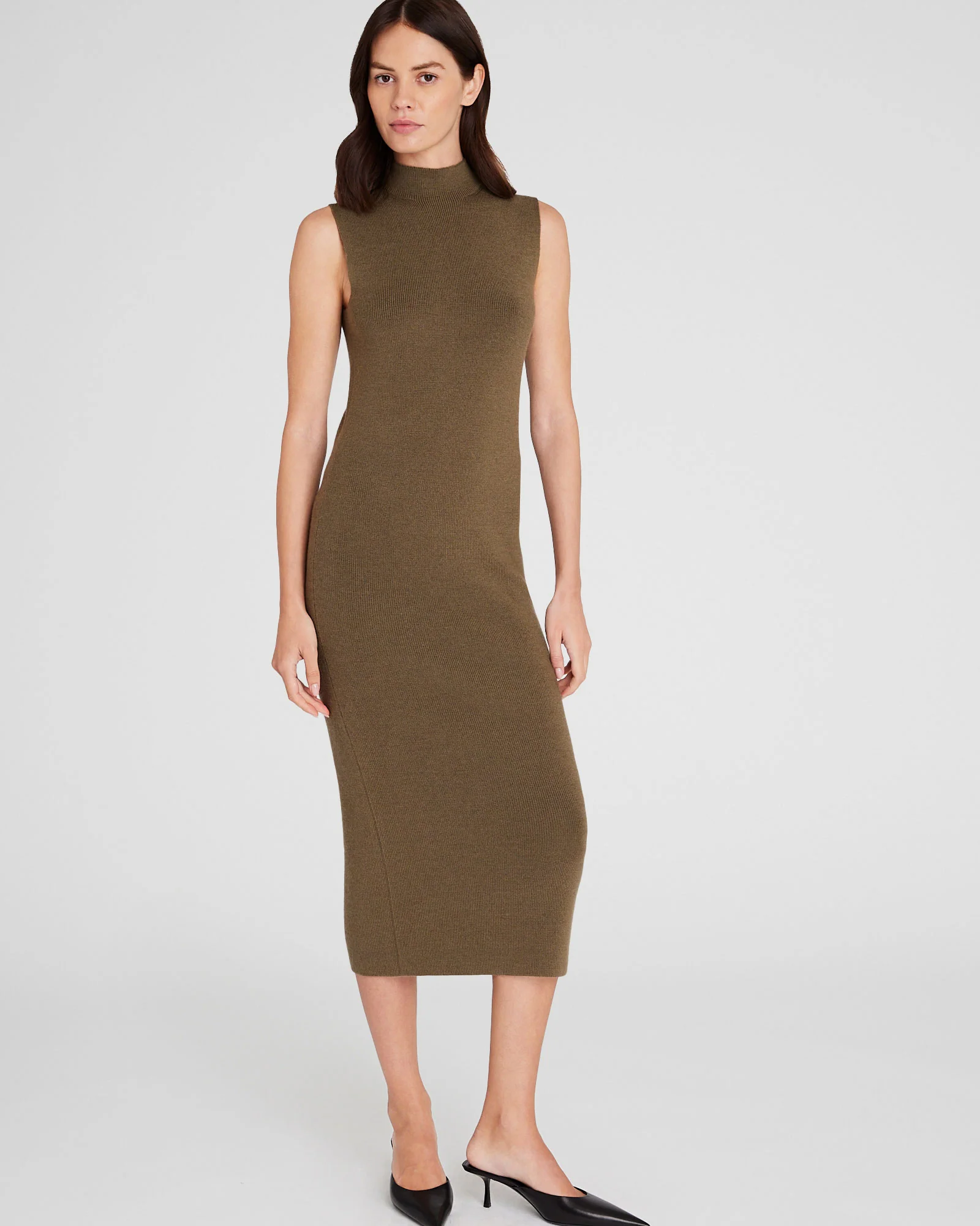 Merino Ribbed Mockneck Dress