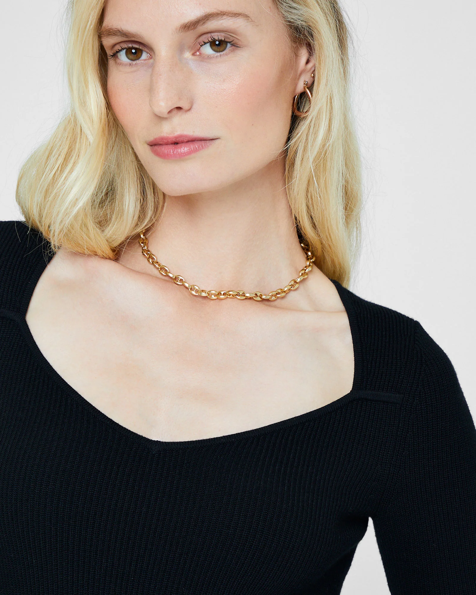 Shrug Neck Rib Sweater