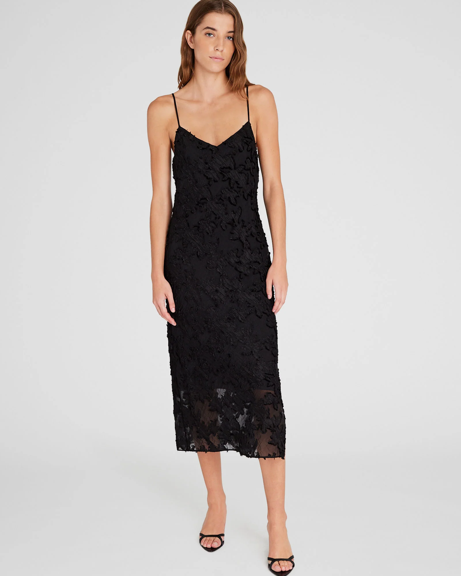 Sheer Jacquard Cami Maxi Dress