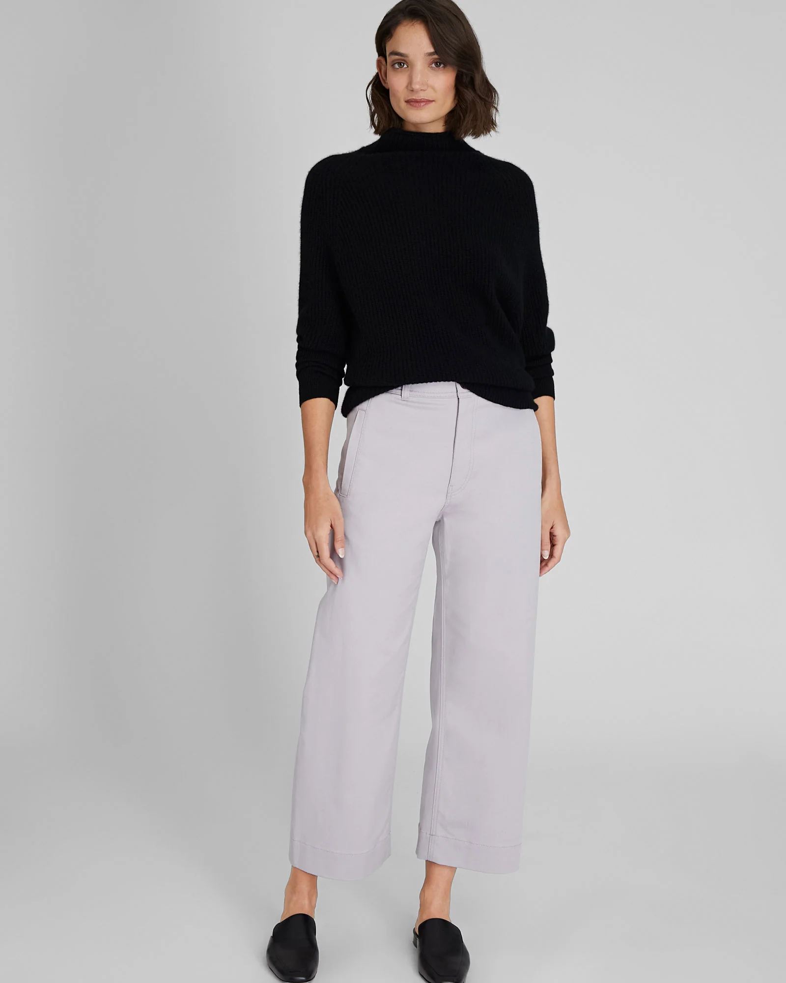 High Rise Cropped Twill Pant