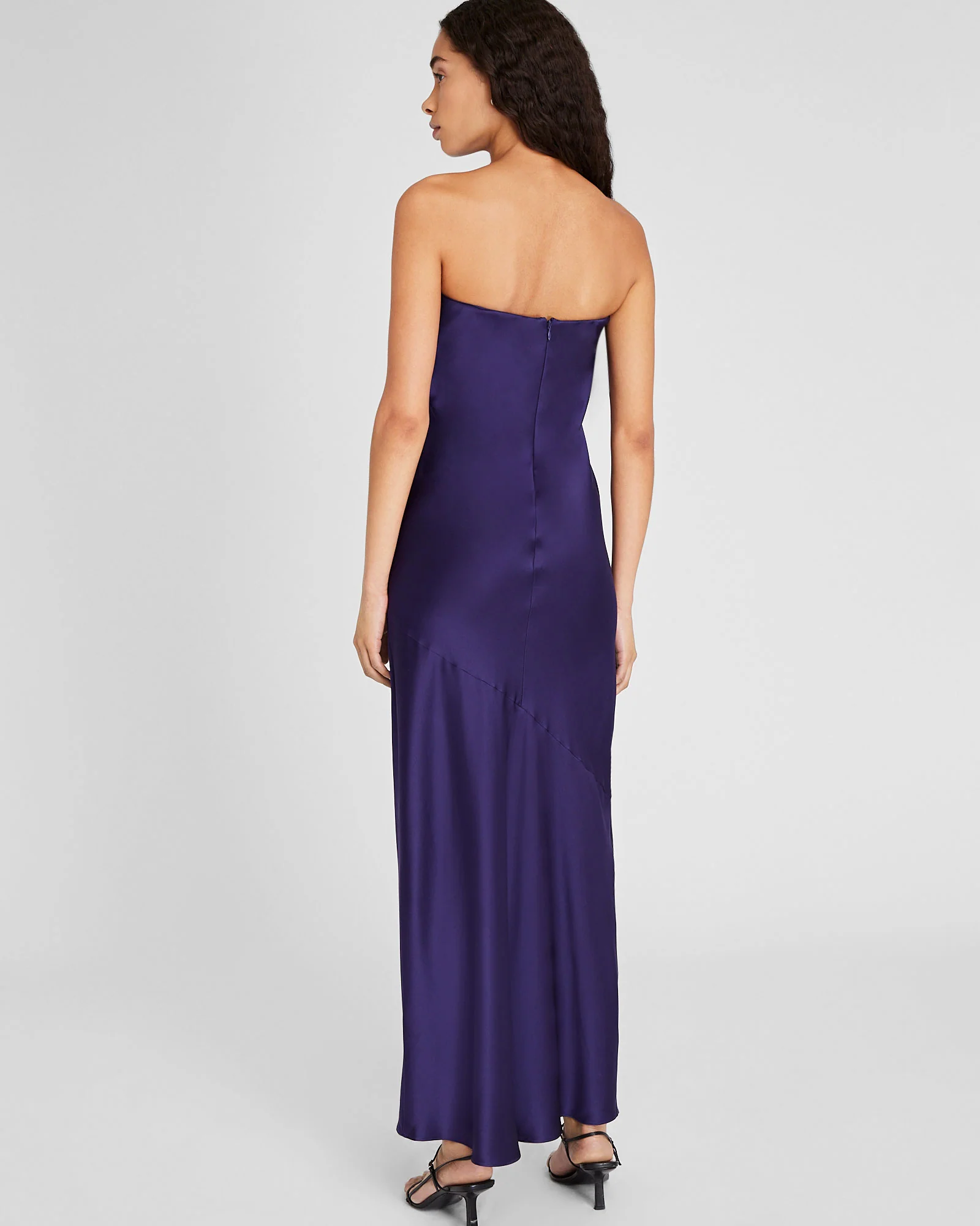 Strapless Silk Charmeuse Maxi Dress