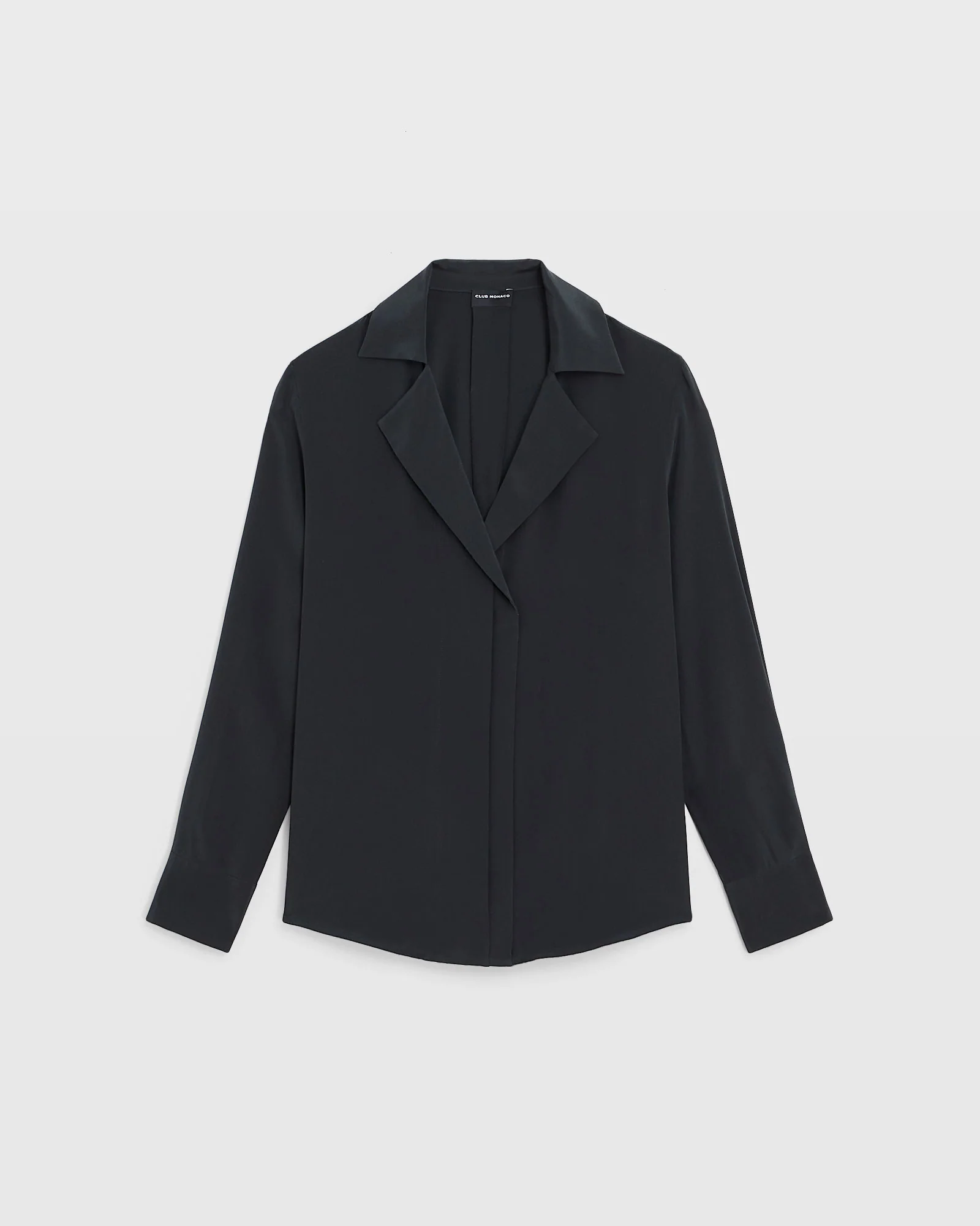 Silk Open-Neck Blouse