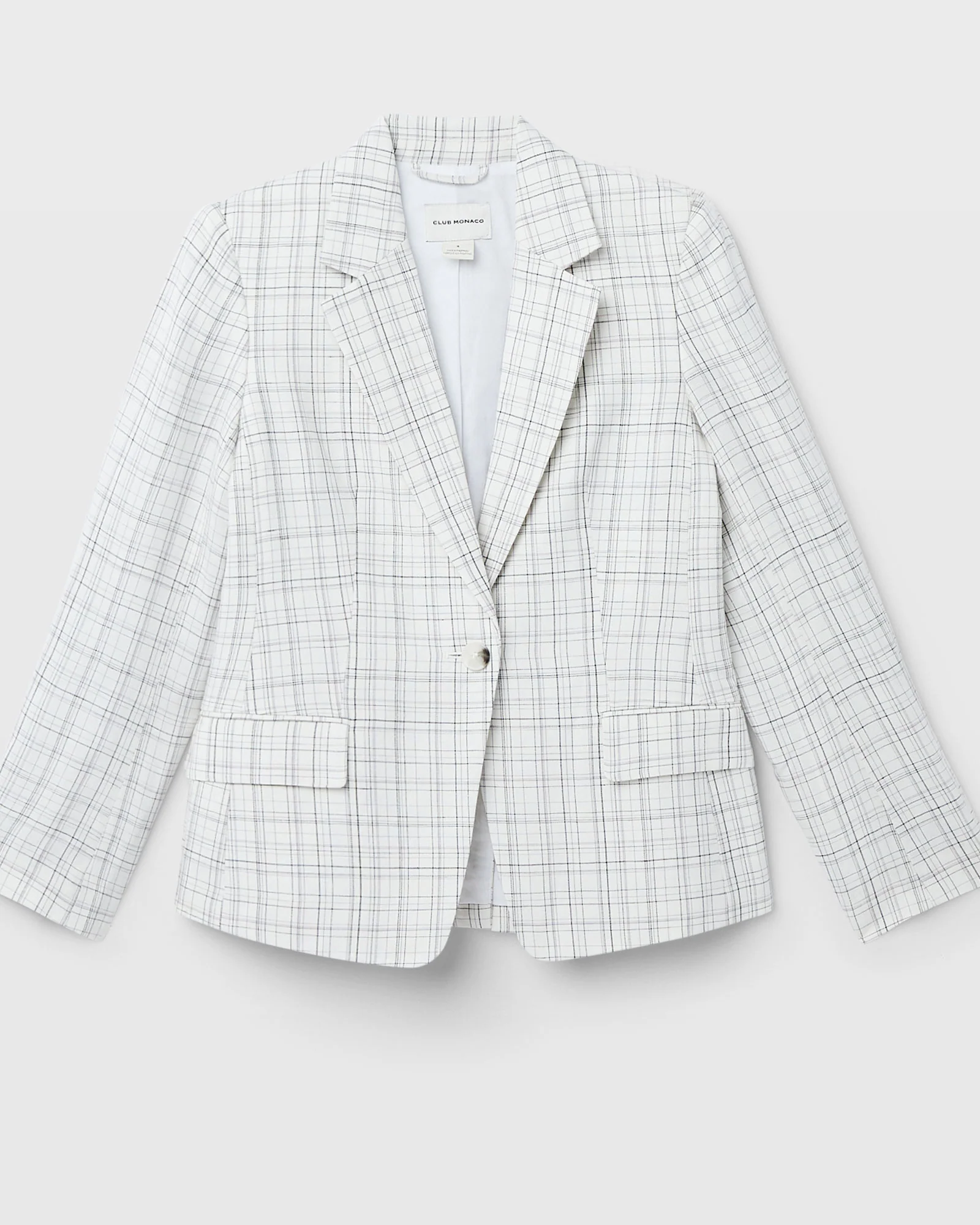 Plaid Signature Linen Blend Blazer