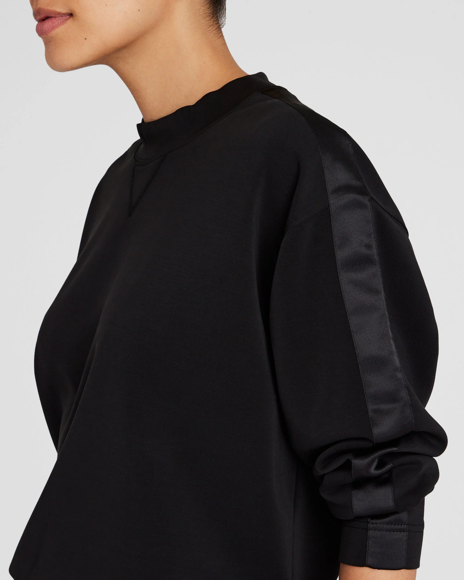 Satin Stripe Sweatshirt