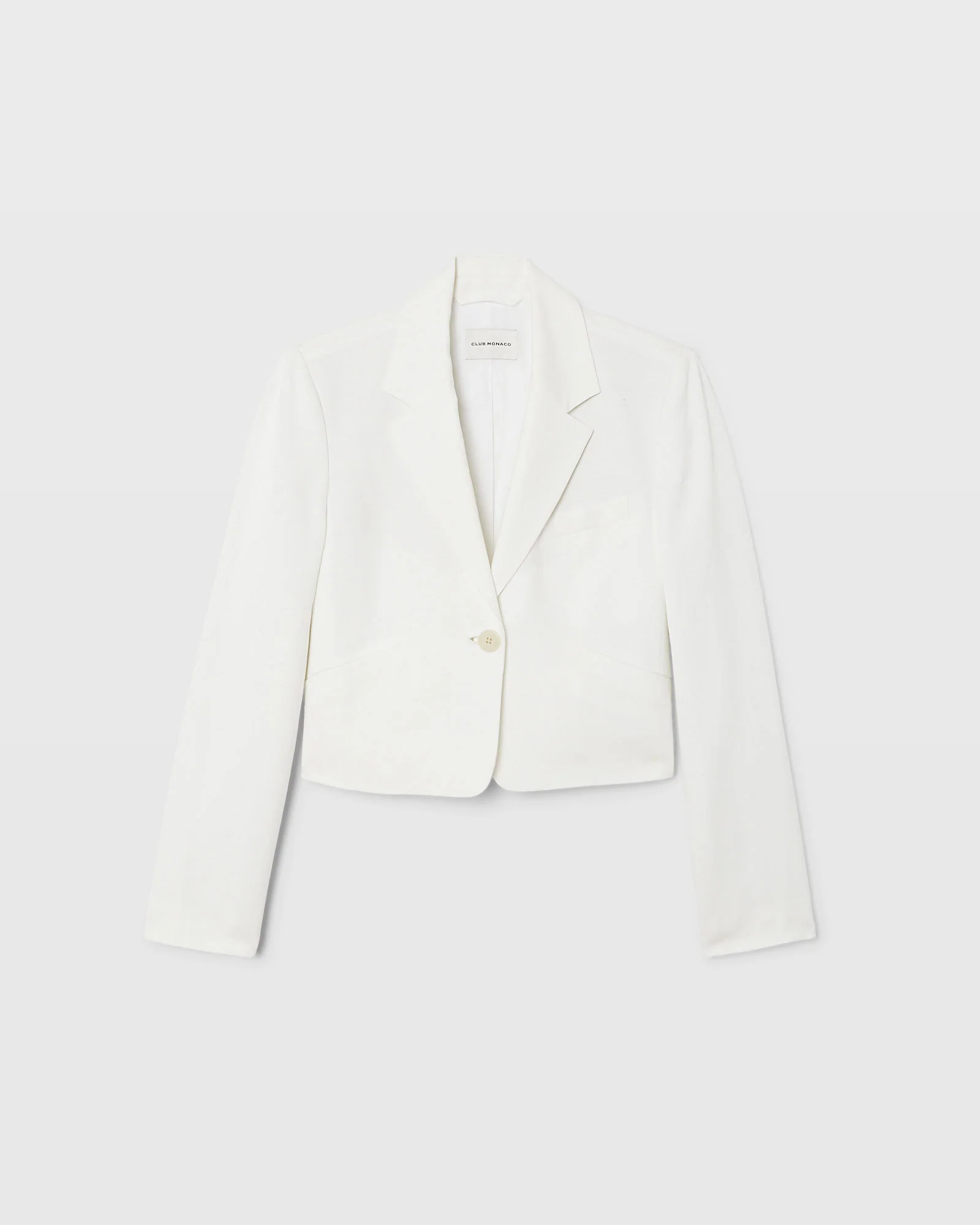 Cropped Linen Blend Blazer