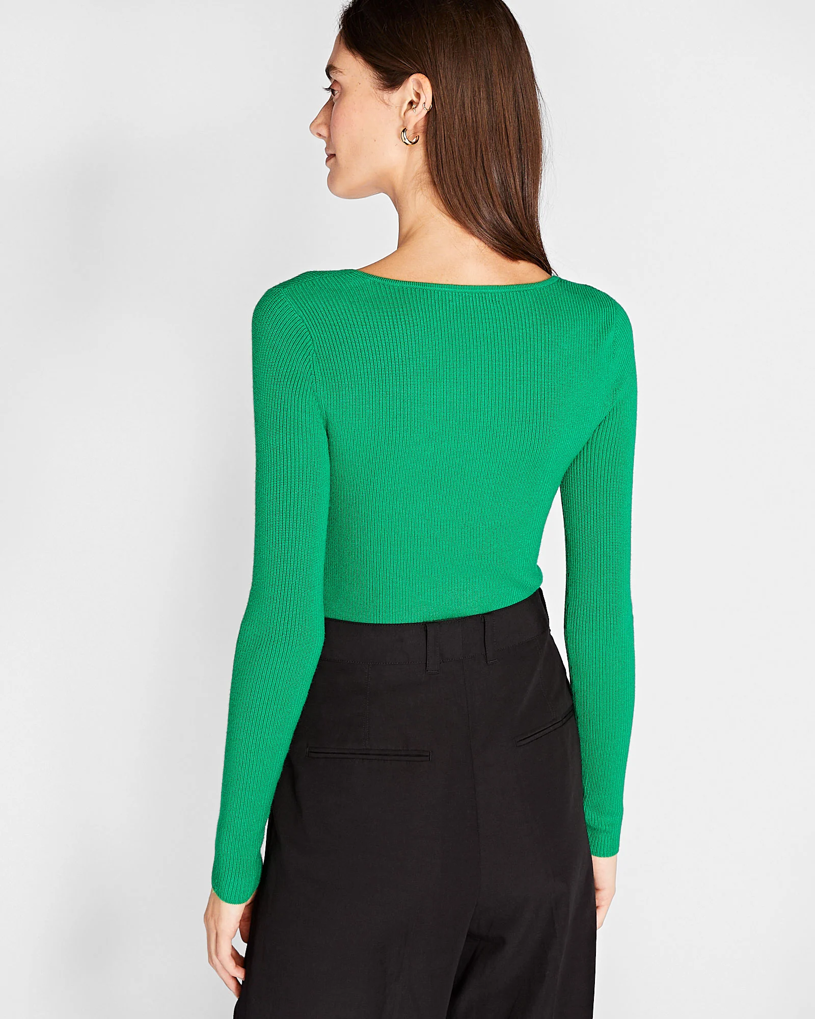 Shrug Neck Rib Sweater