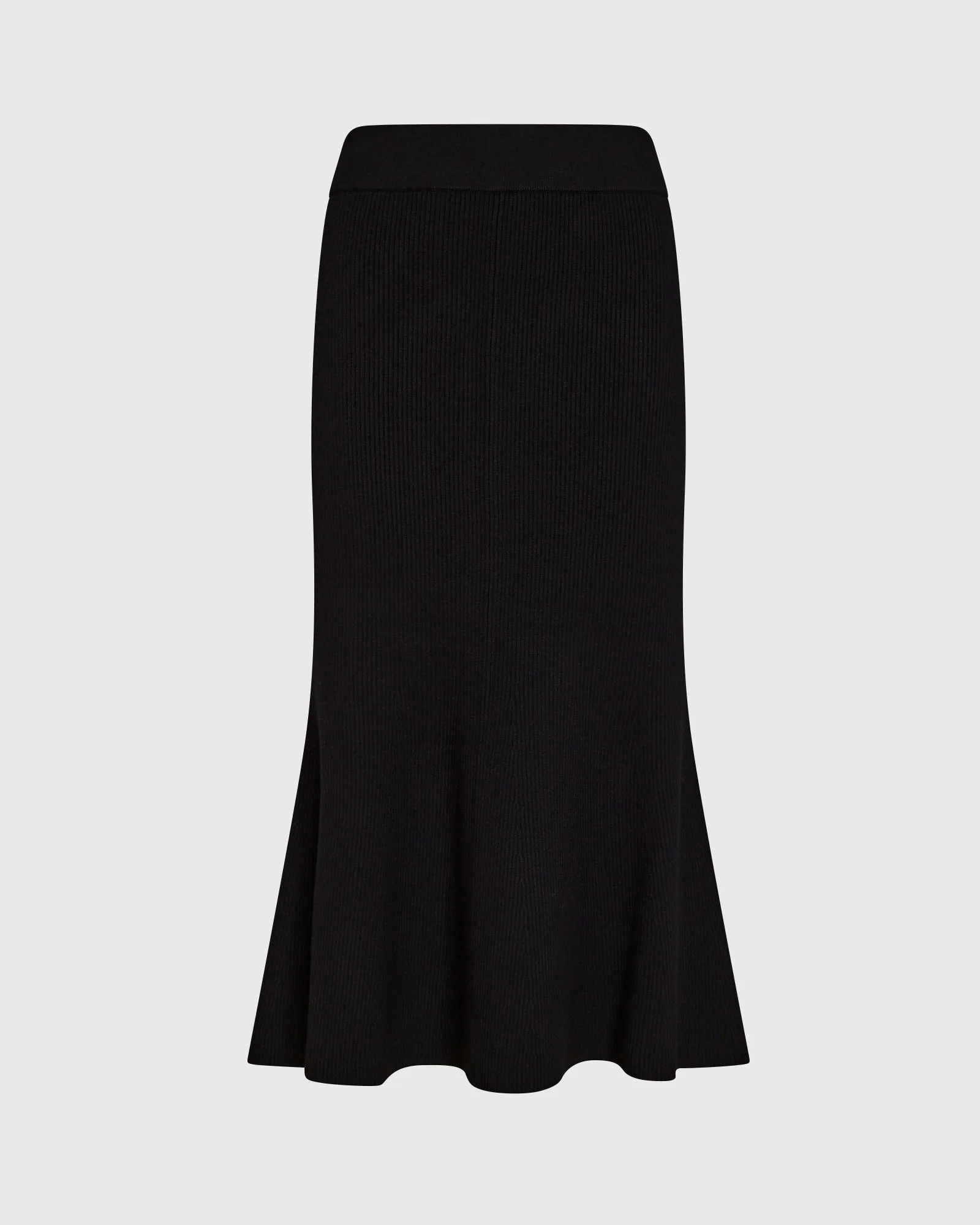 Fluted Knit Midi Skirt