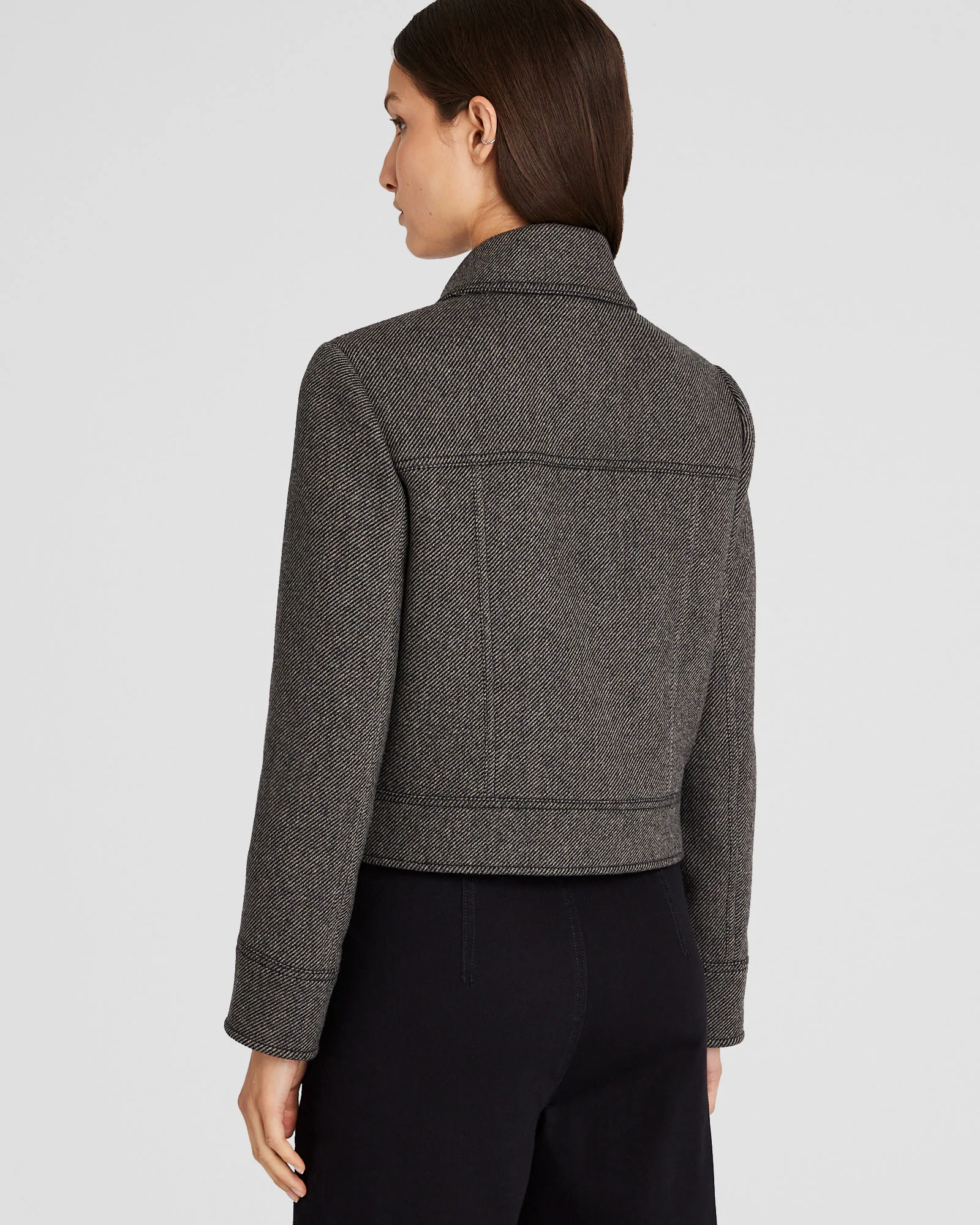 Cropped Wool Utility Jacket