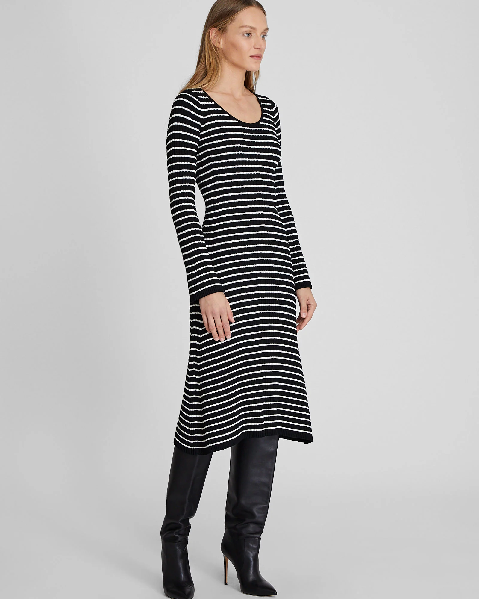 Midi Striped Sweater Dress