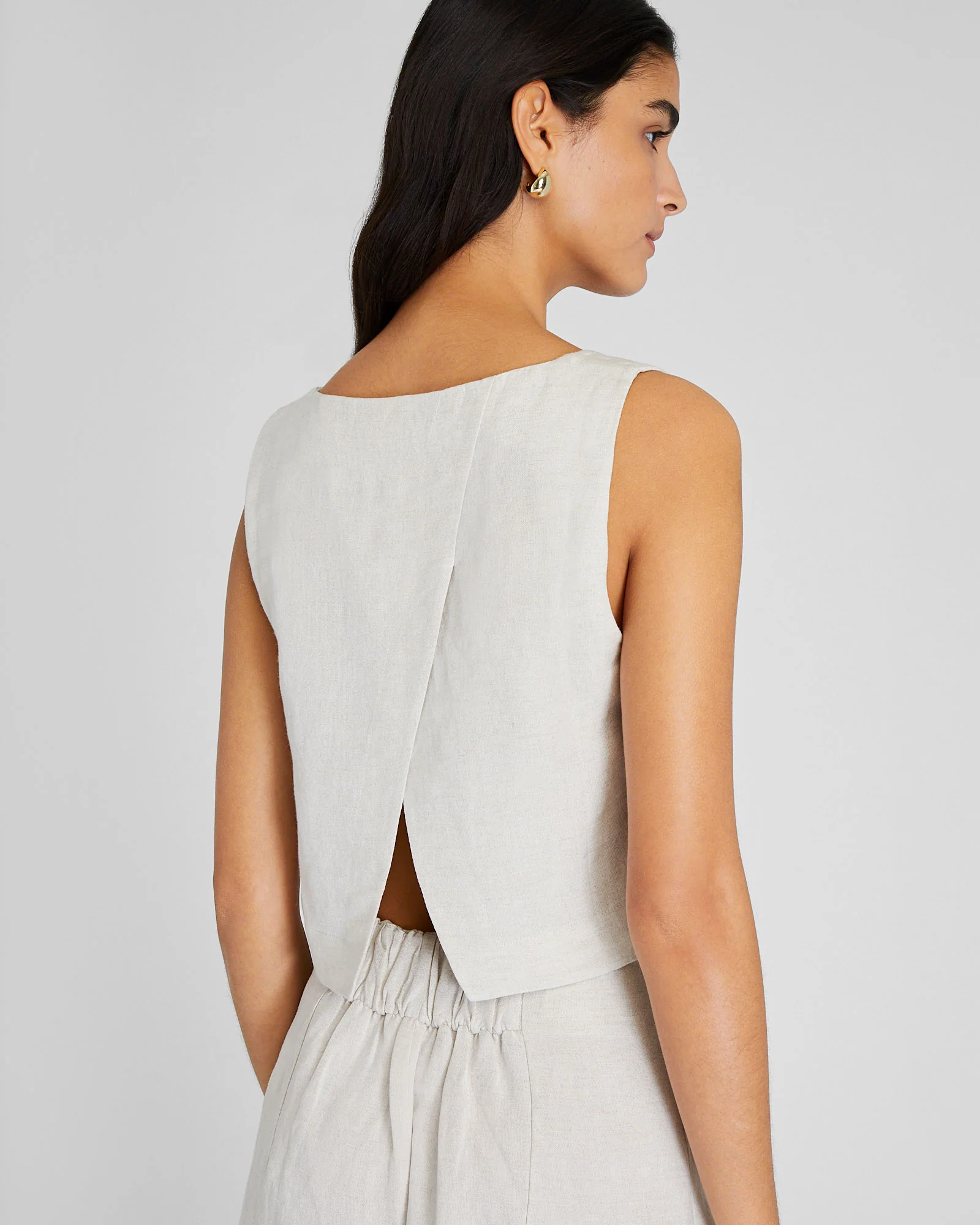 Linen Blend Shell Top