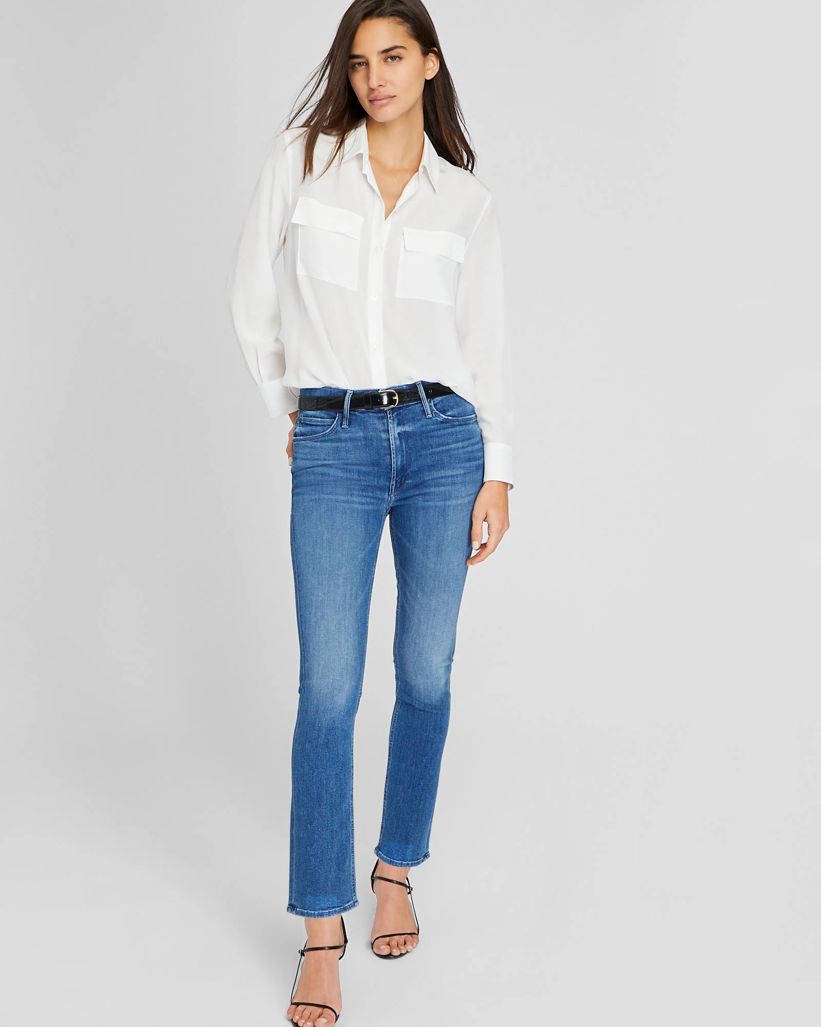 MOTHER Mid Rise Dazzler Ankle Jeans
