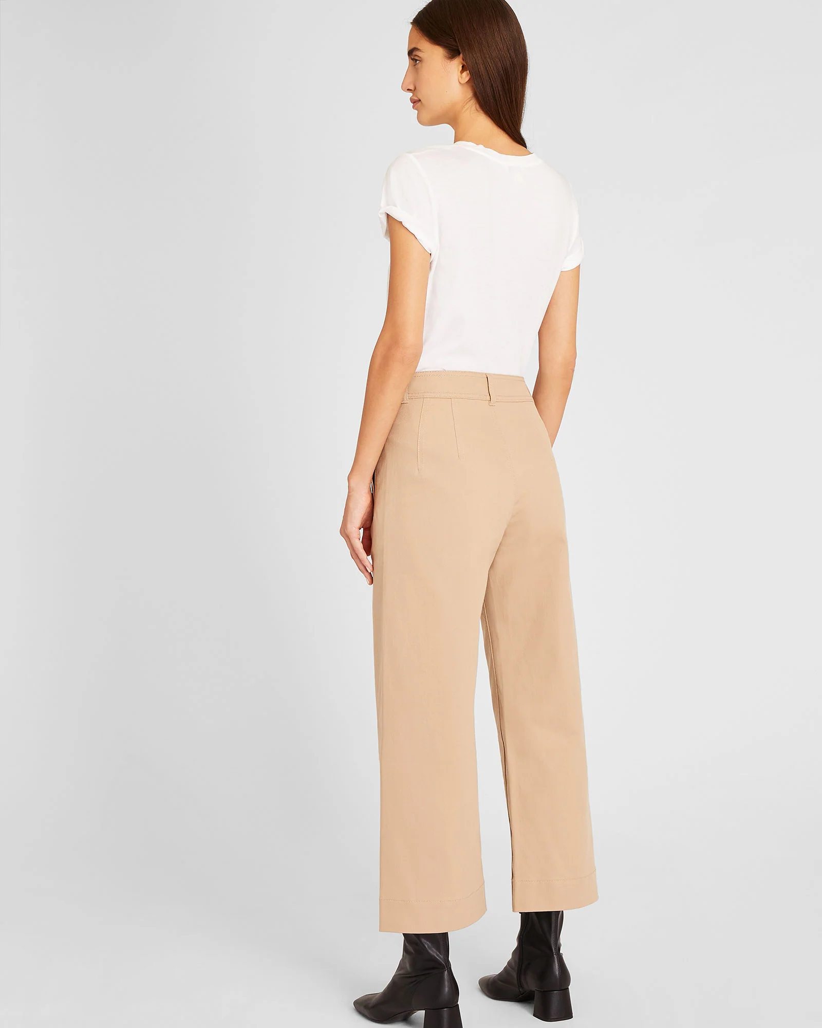 High Rise Cropped Twill Pant