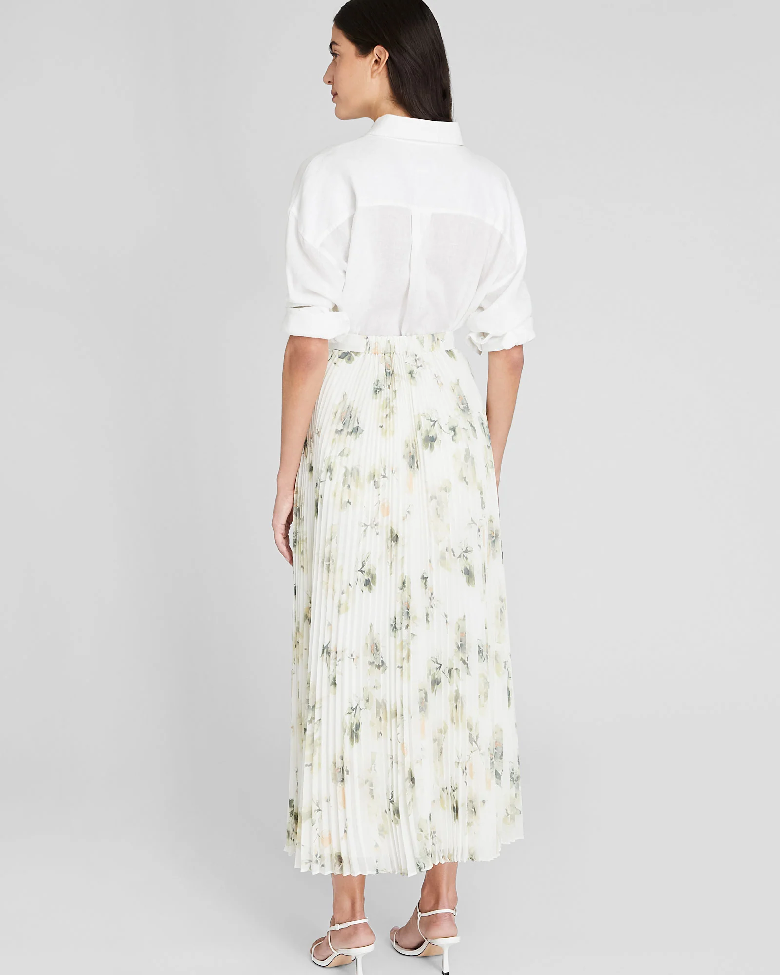 Floral Pleated Maxi Skirt