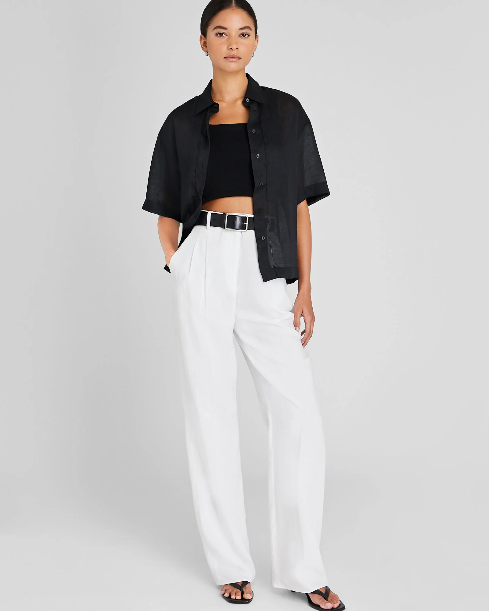 Ramie Button-Down Shirt