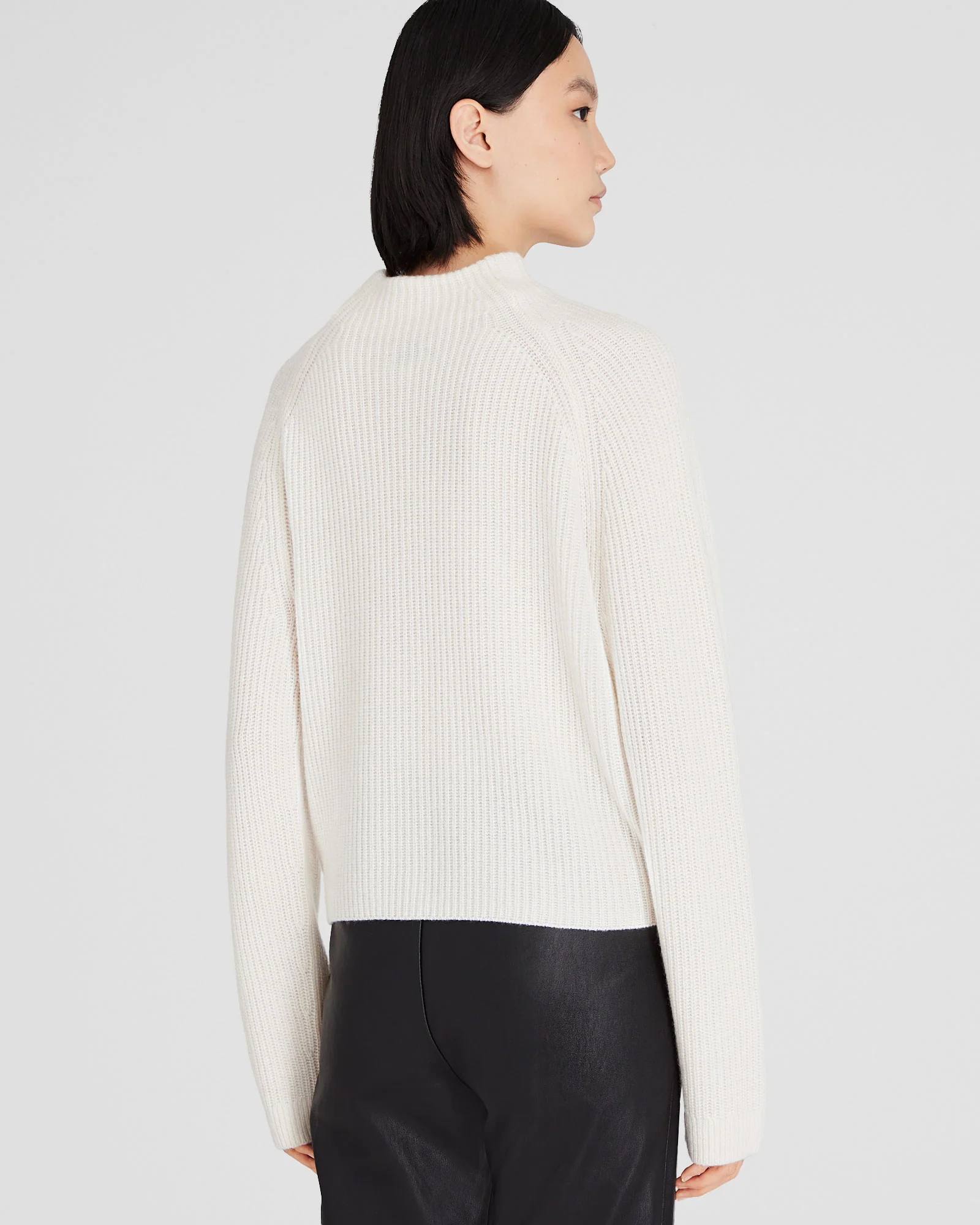 Cashmere Cropped Mockneck Sweater