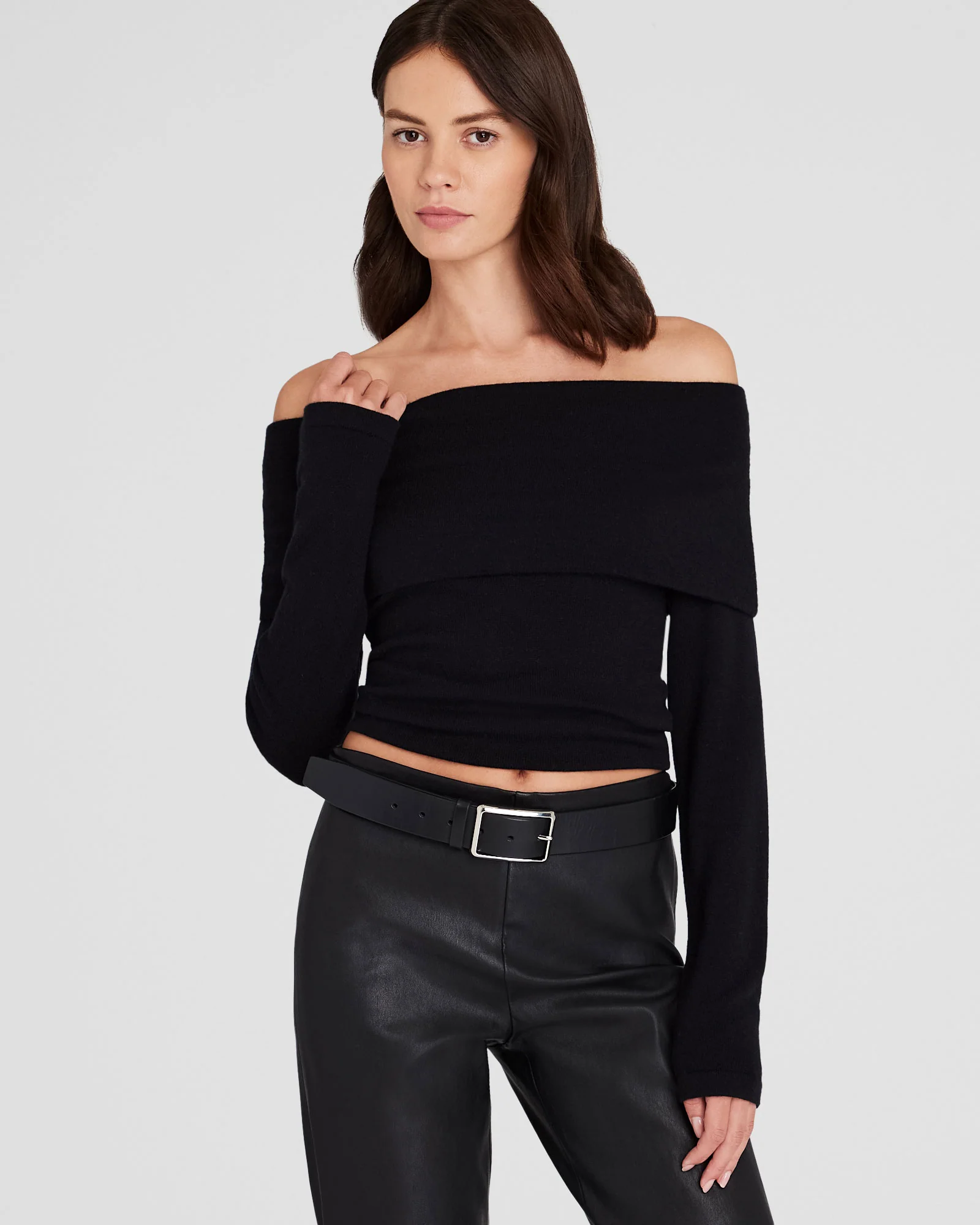 Off-The-Shoulder Cashmere Sweater