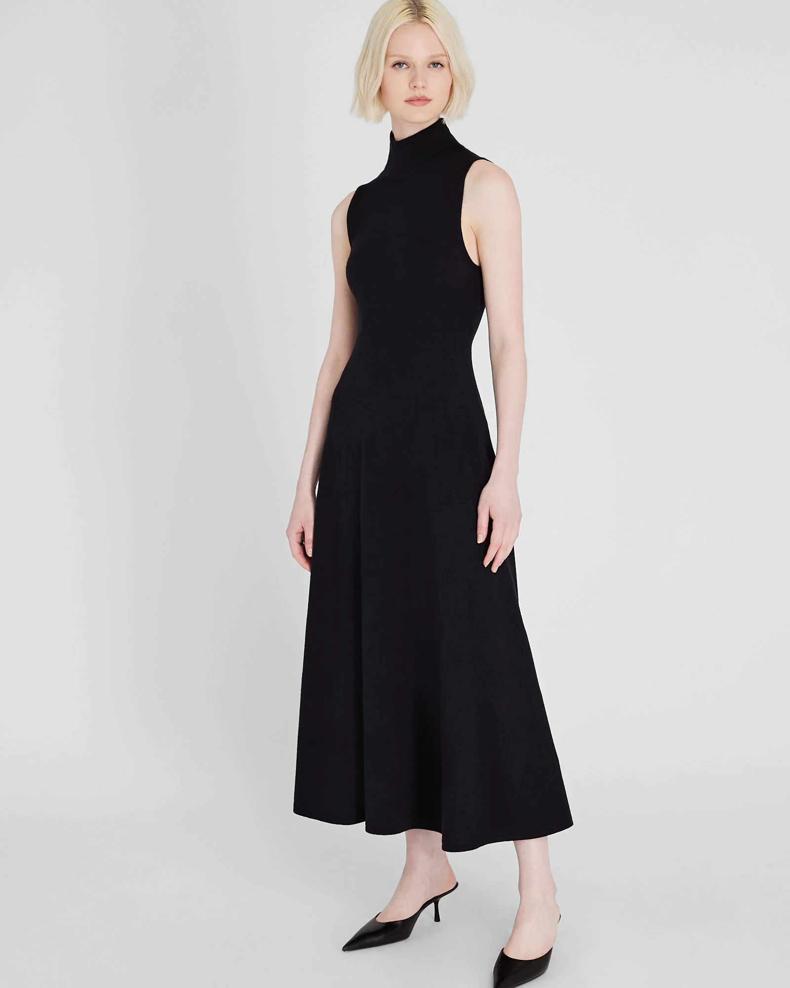 Sleeveless Turtleneck Maxi Dress