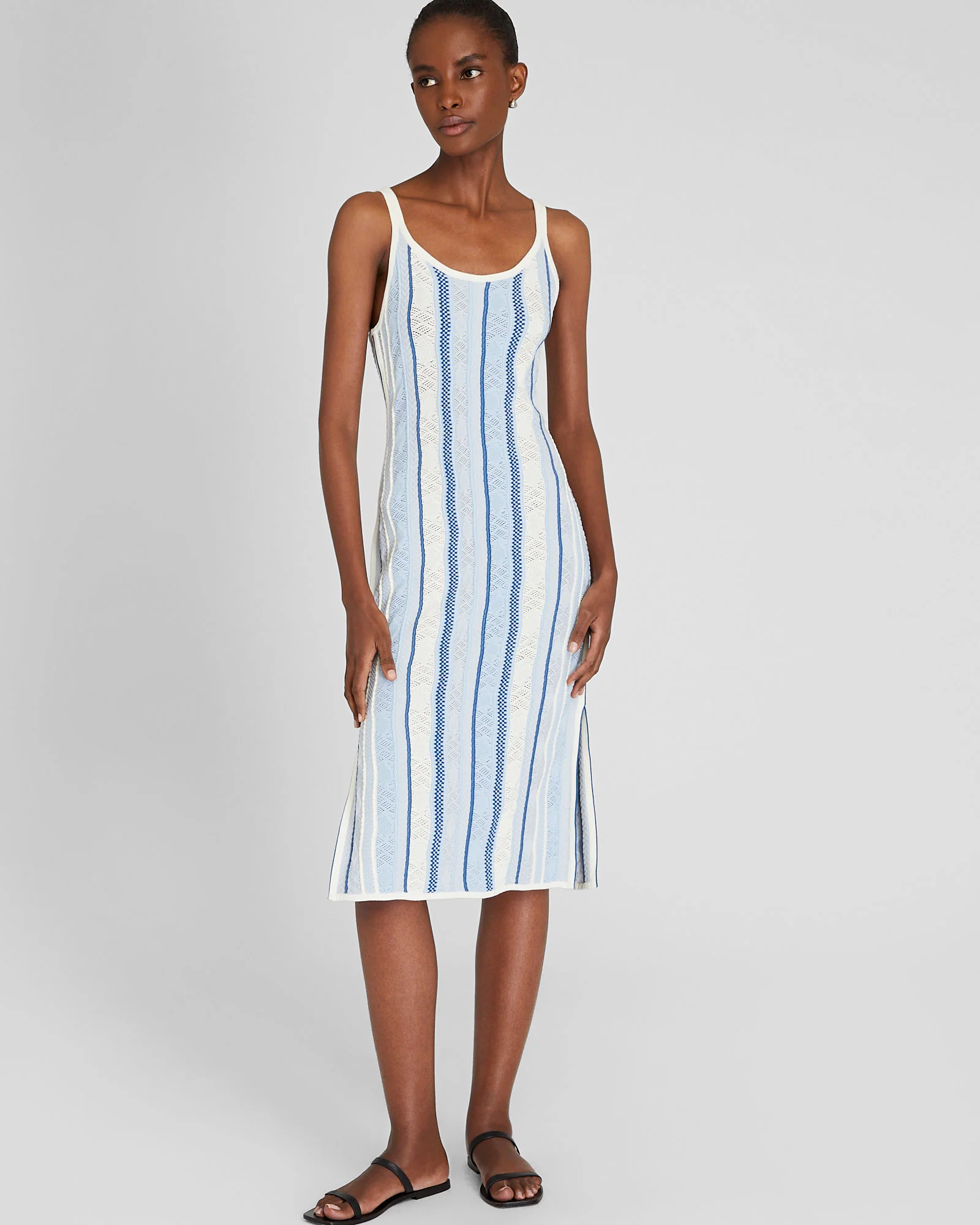 Multi-Stitch Stripe Dress