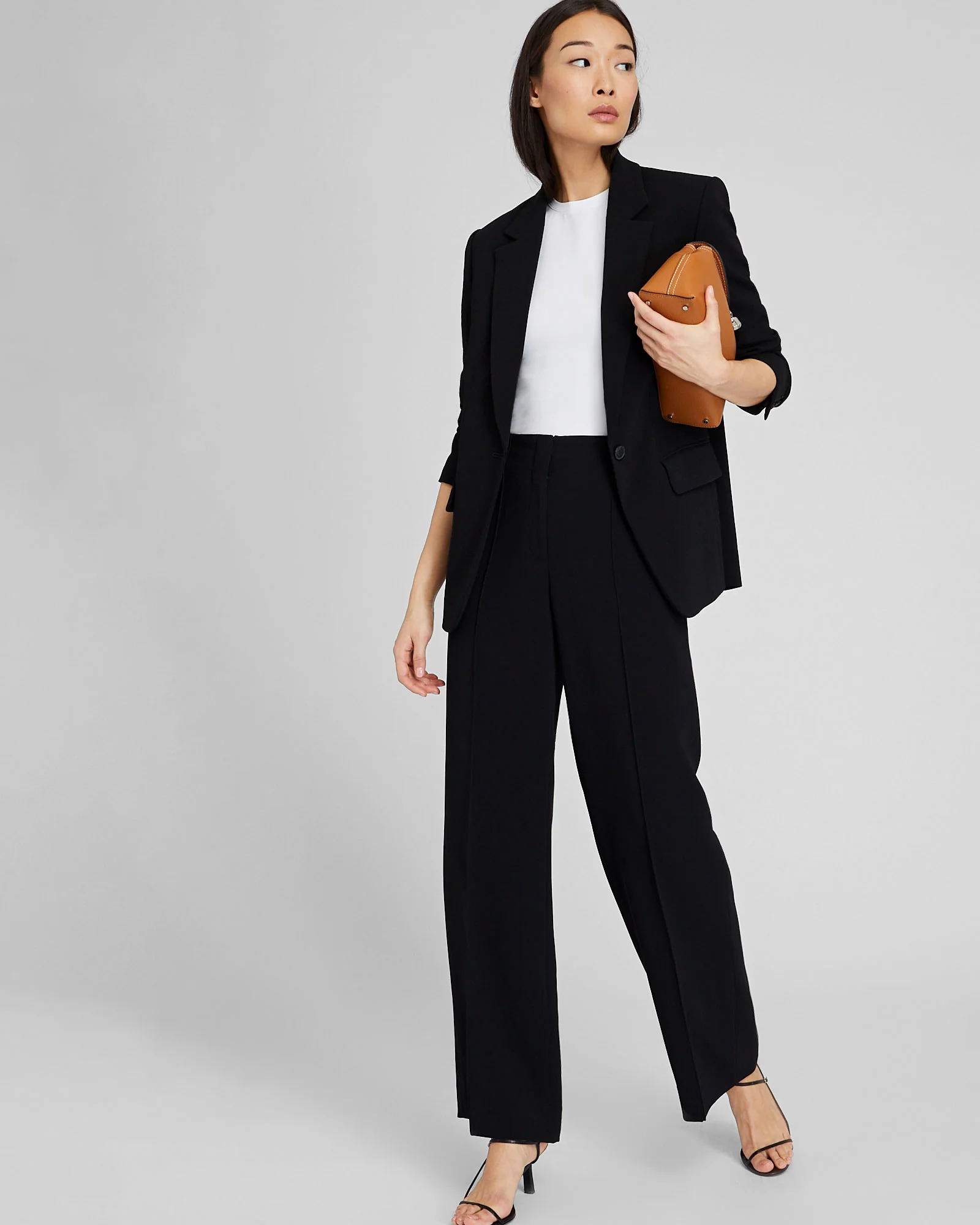 Relaxed Single Breasted Crepe Blazer