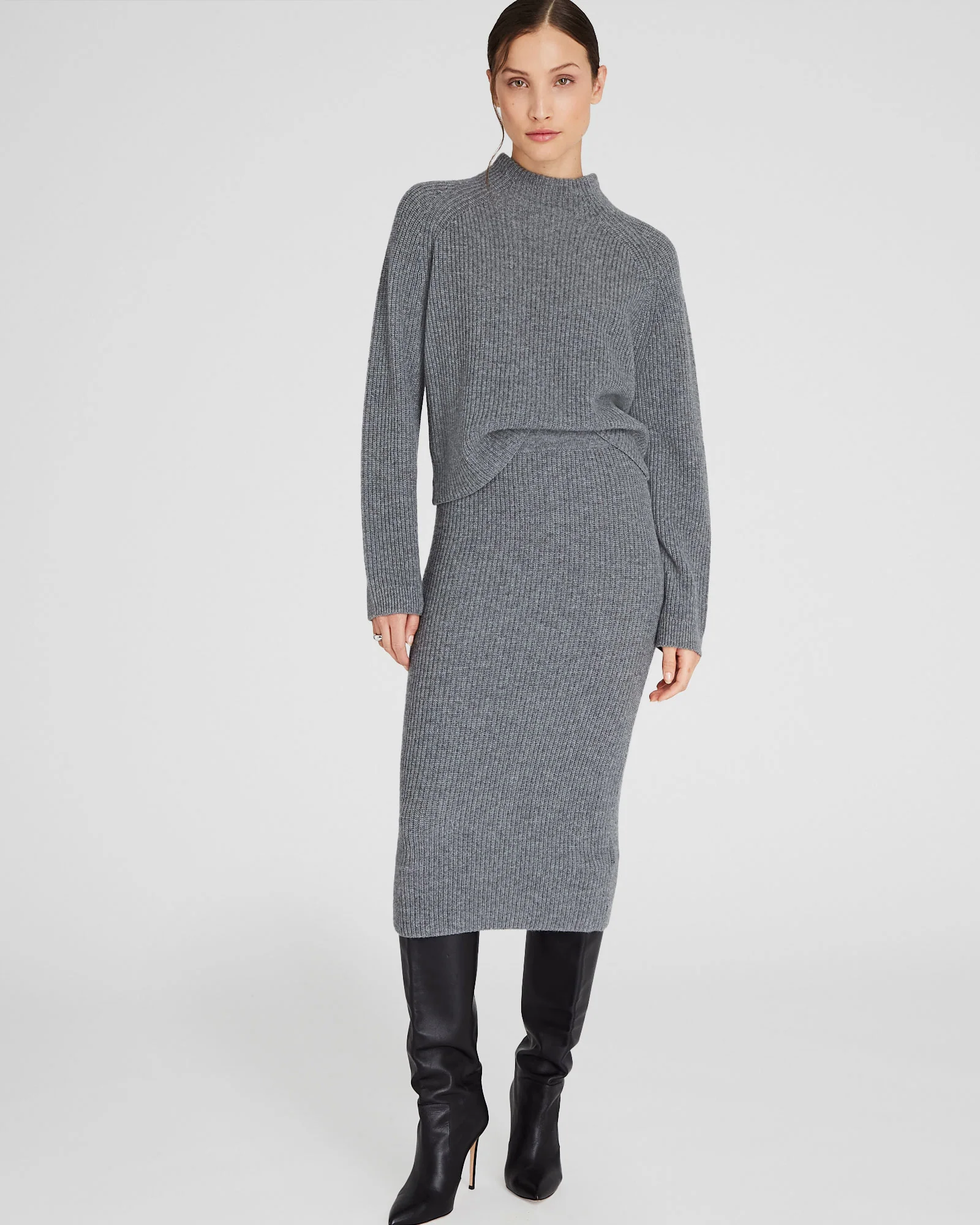 Cashmere Cropped Mockneck Sweater