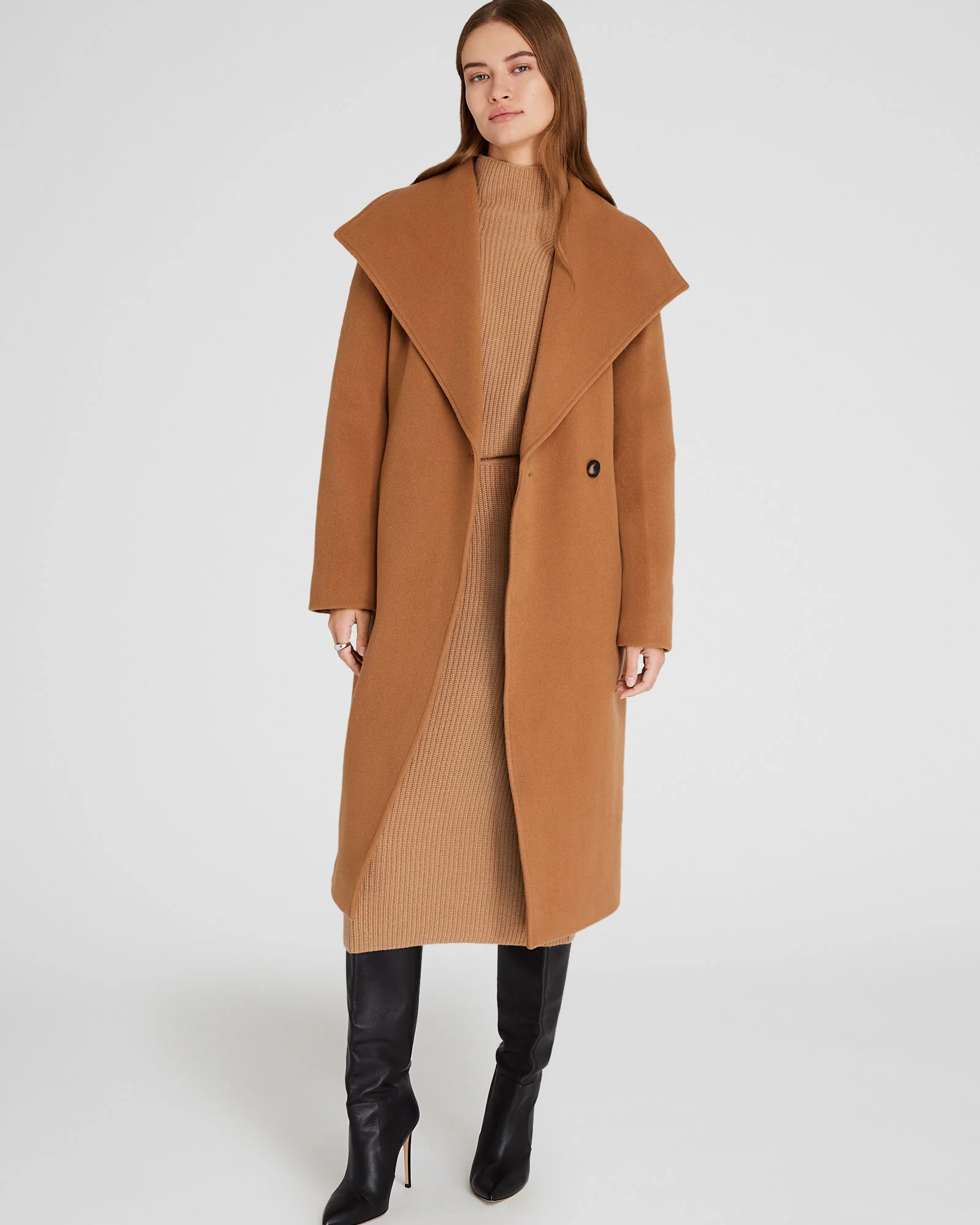 Shawl Collar Wrap Coat