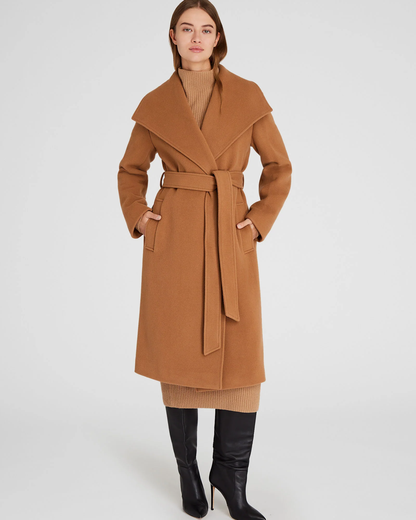 Shawl Collar Wrap Coat