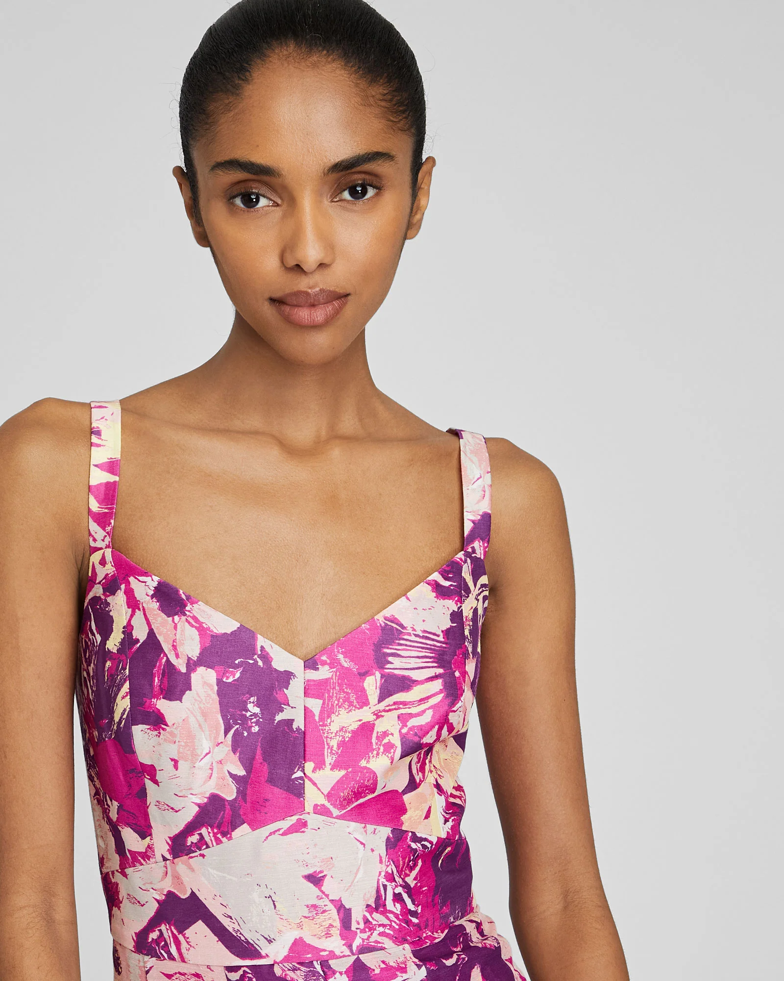 Fluted Hem Mini Dress