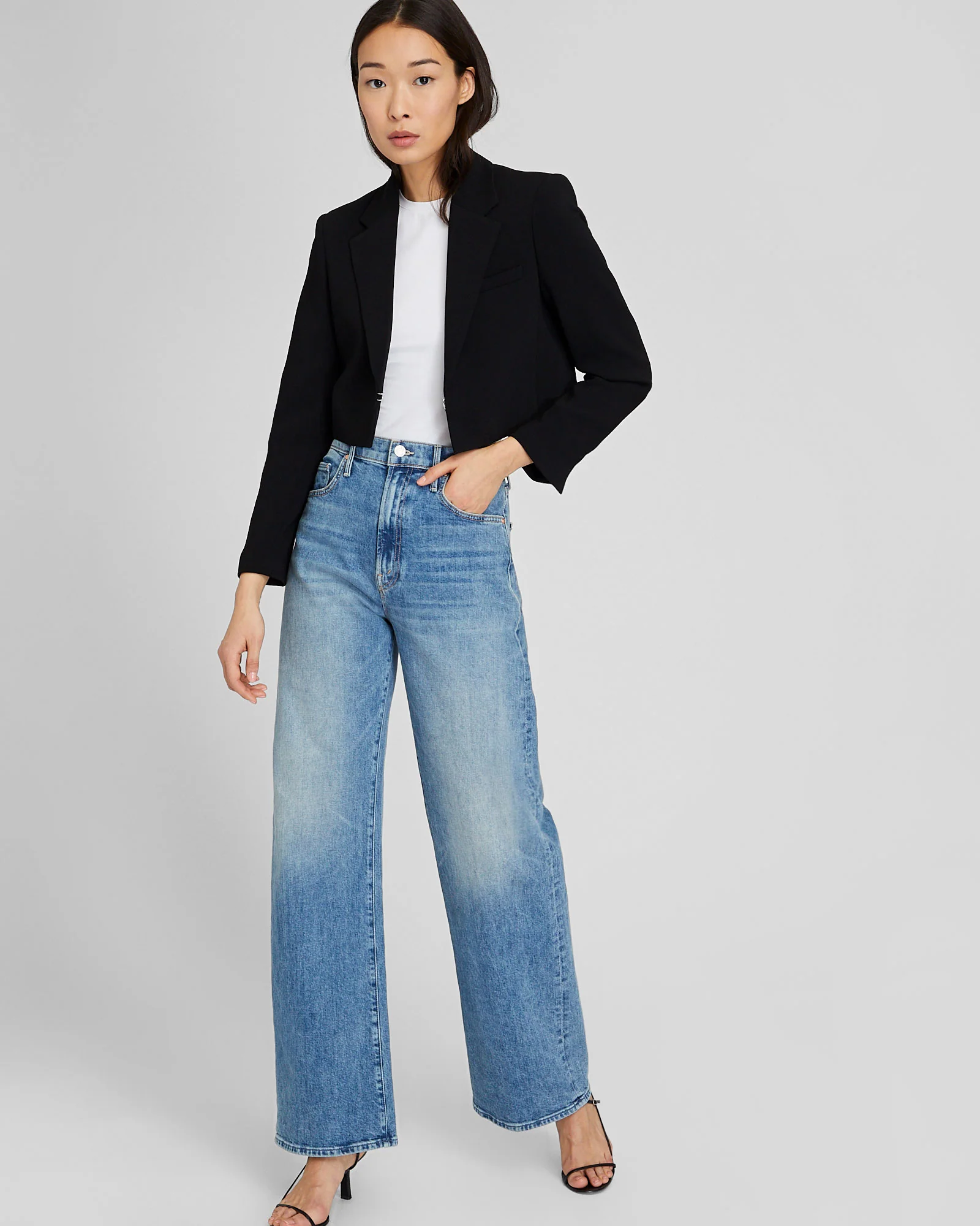 Cropped Crepe Blazer