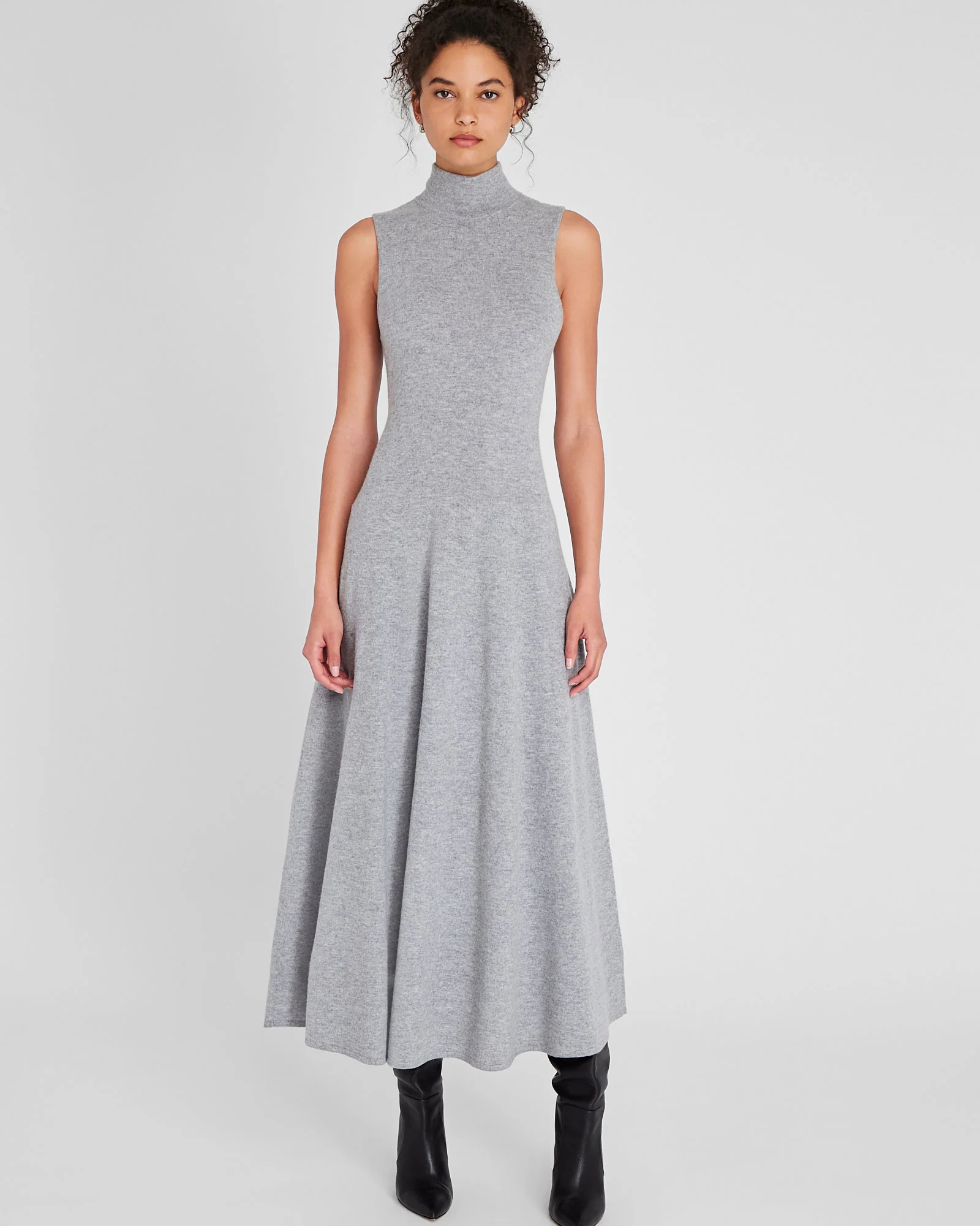 Sleeveless Turtleneck Maxi Dress