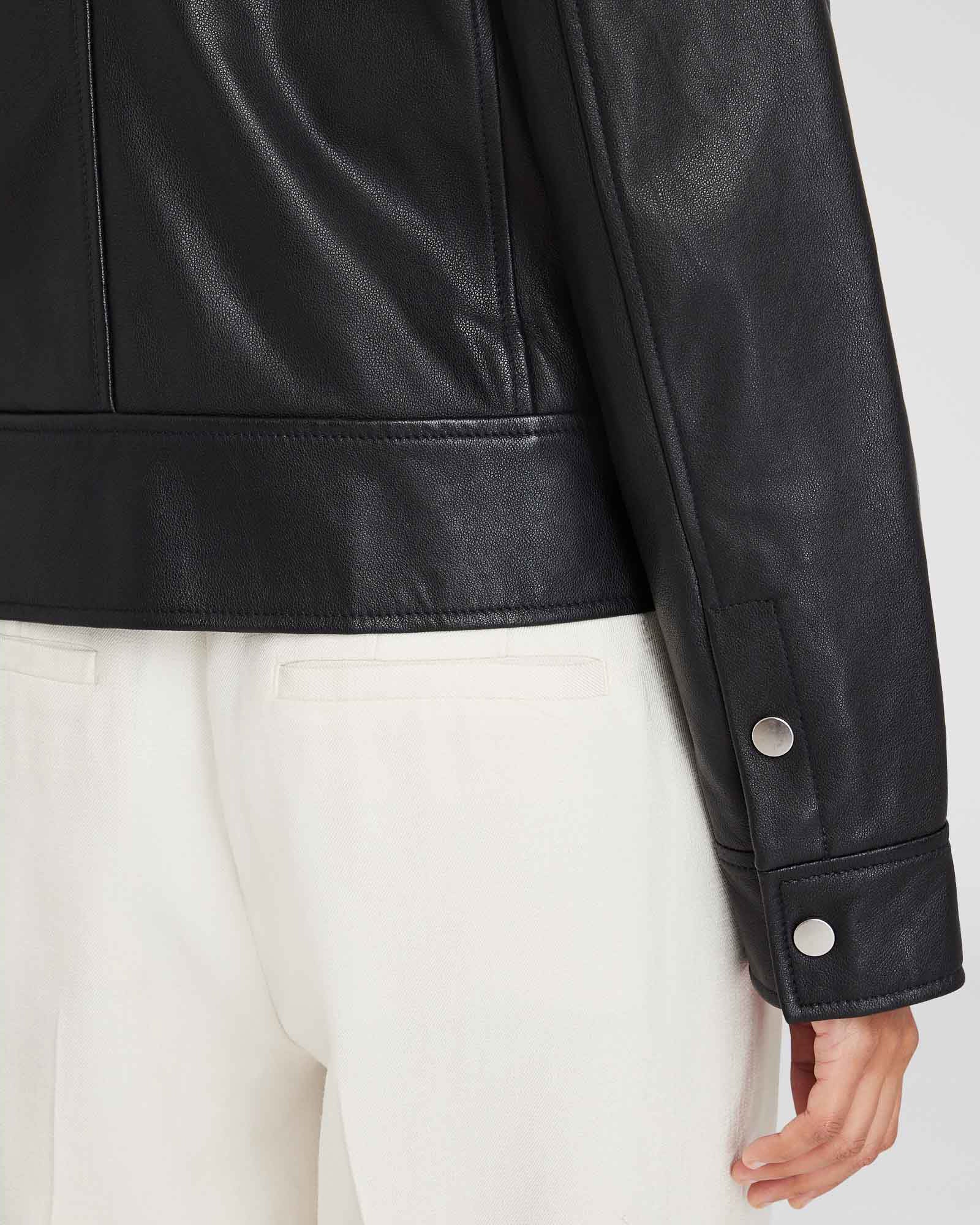 Zip-Front Leather Jacket