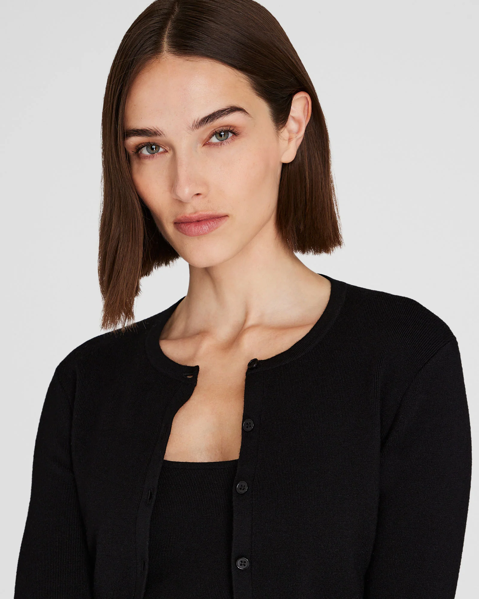 Merino Rib Cropped Cardigan
