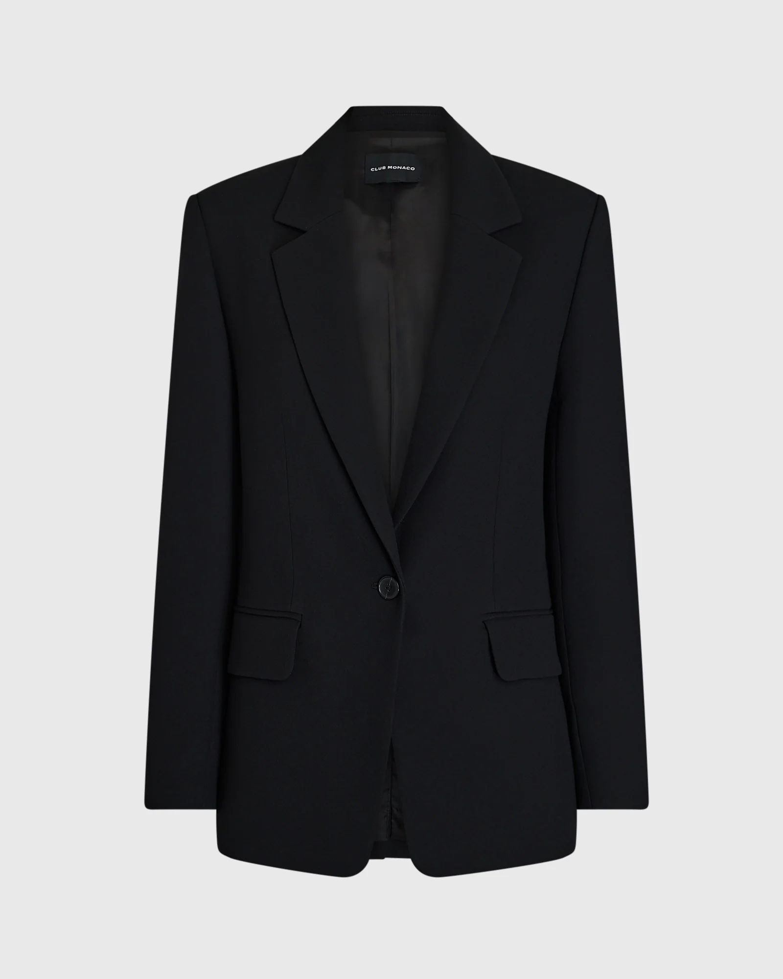 Relaxed Single-Breasted Crepe Blazer