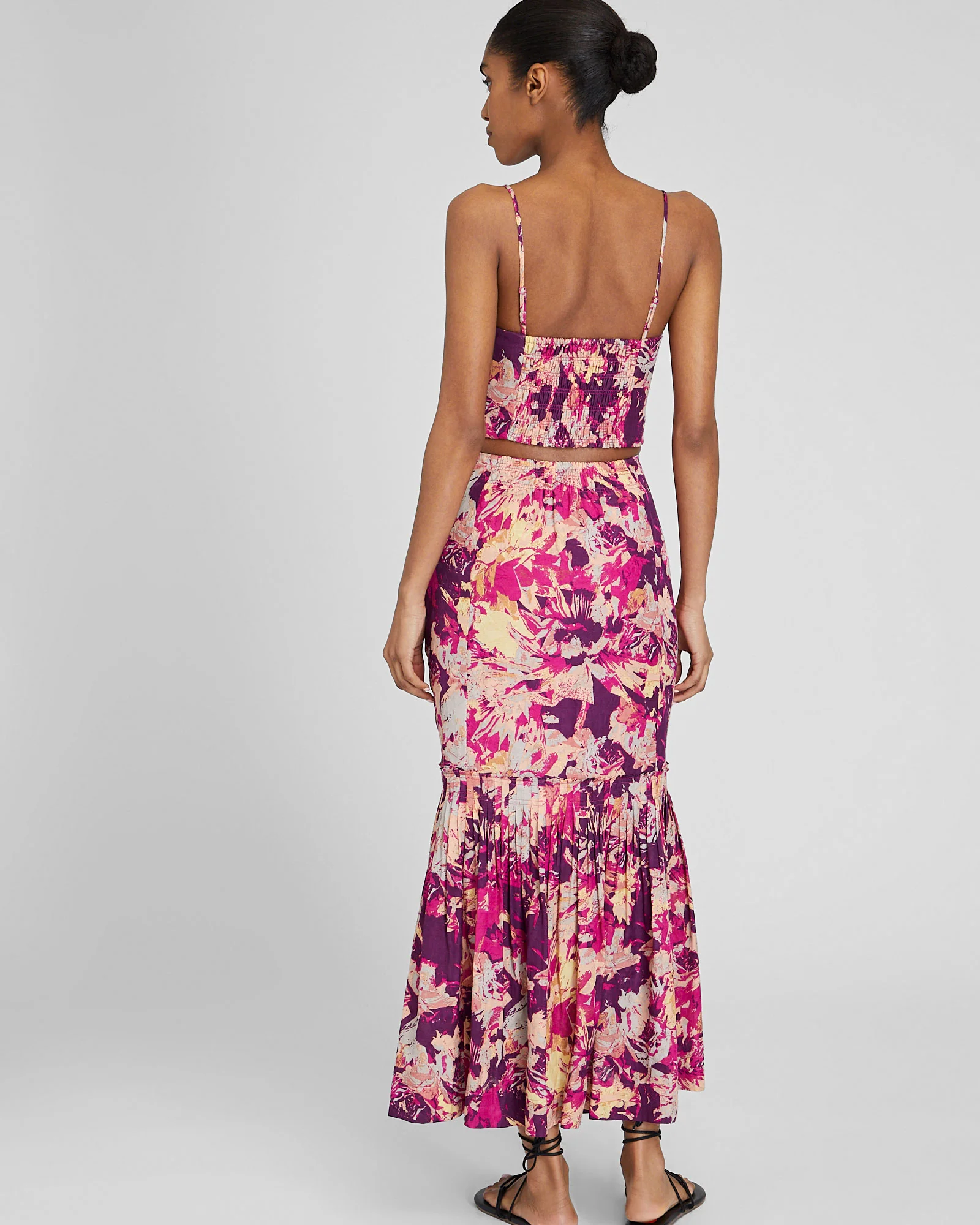 Flounce Hem Maxi Skirt