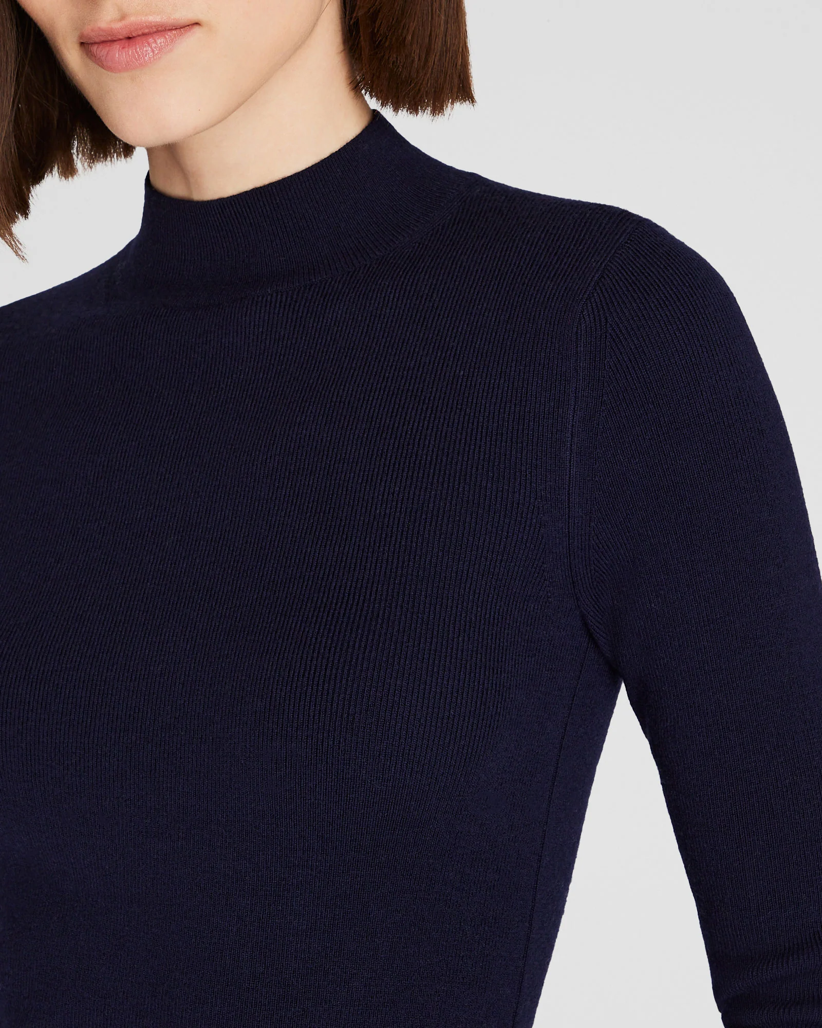 Merino Rib Mockneck Sweater