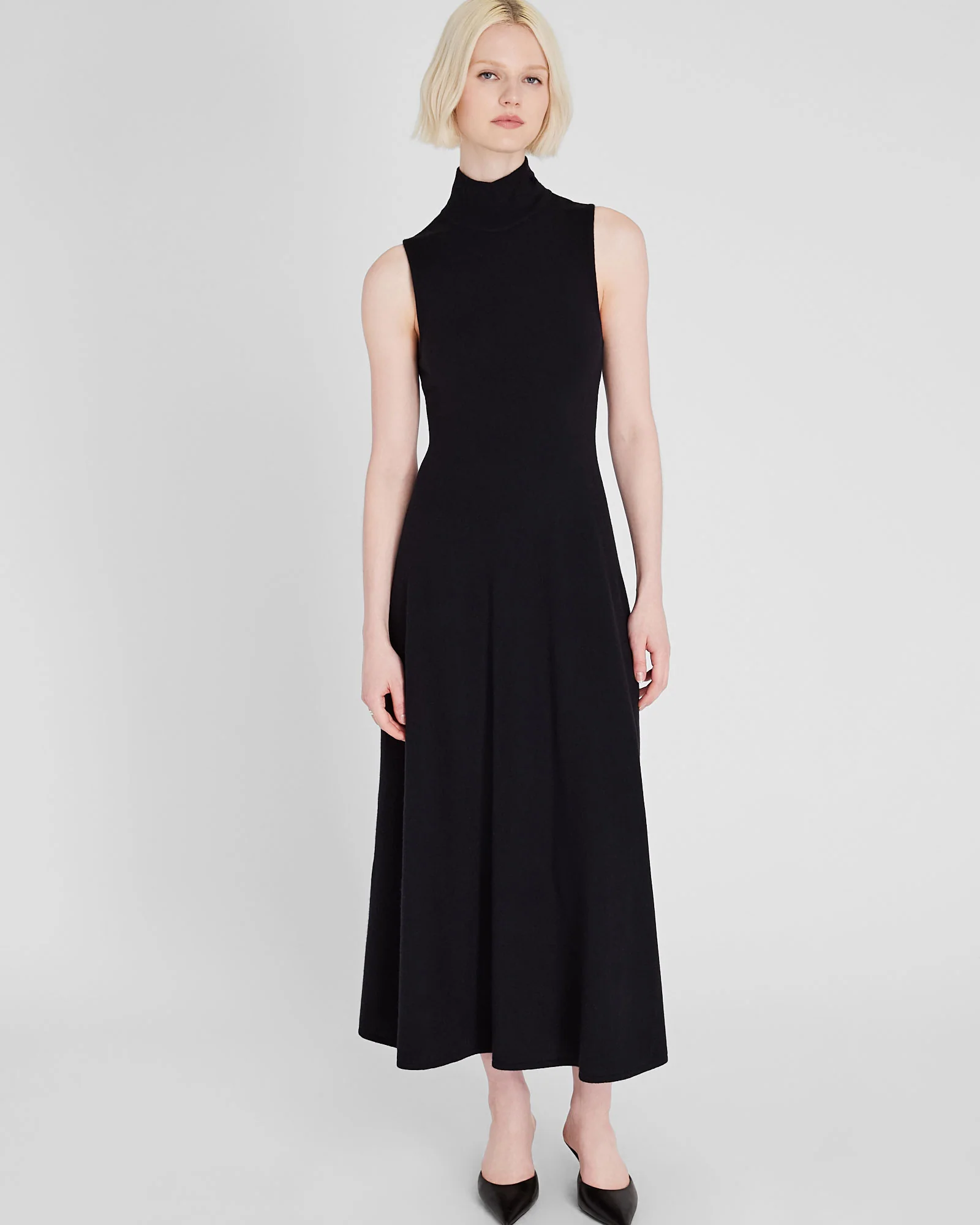Sleeveless Turtleneck Maxi Dress