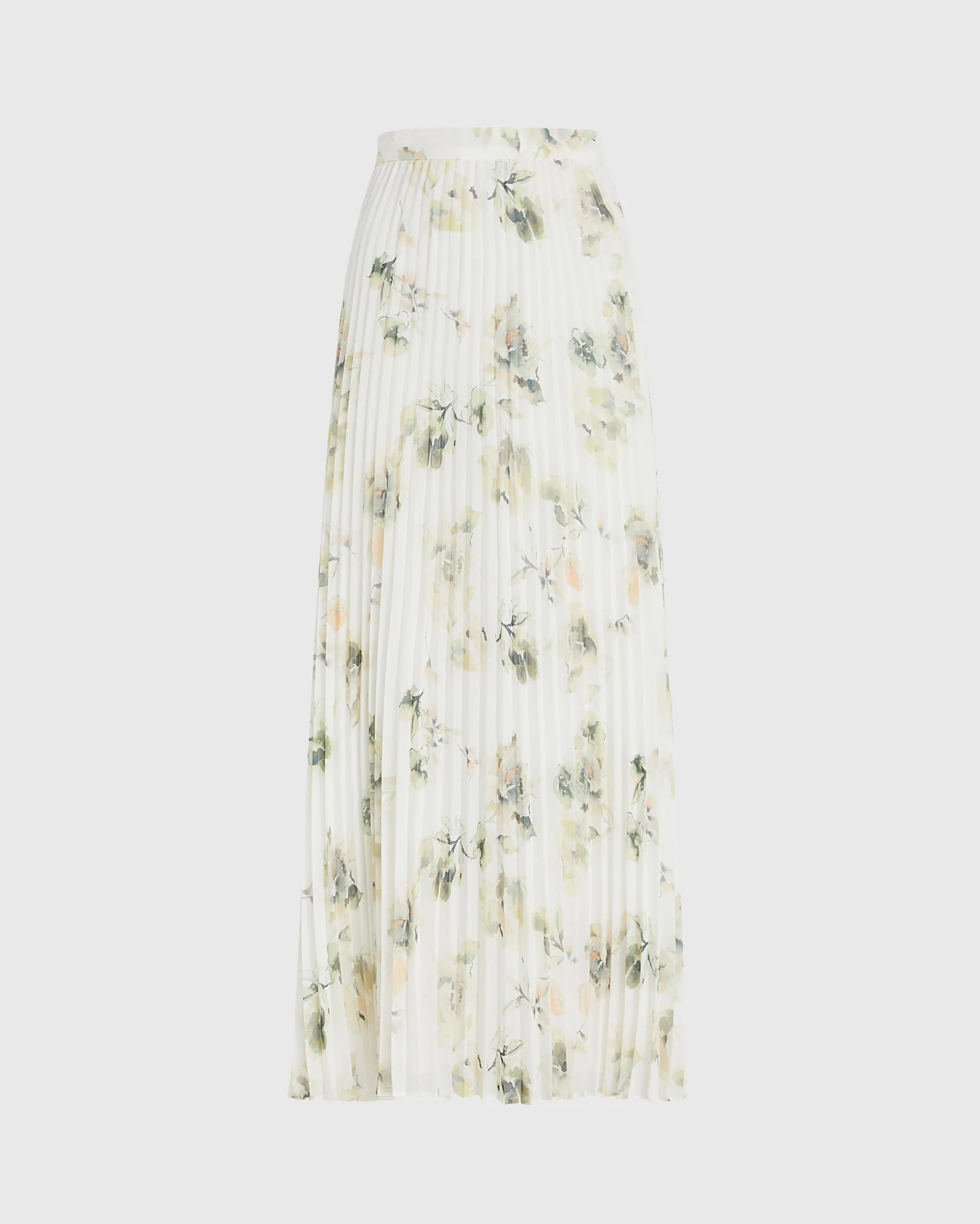 Floral Pleated Maxi Skirt