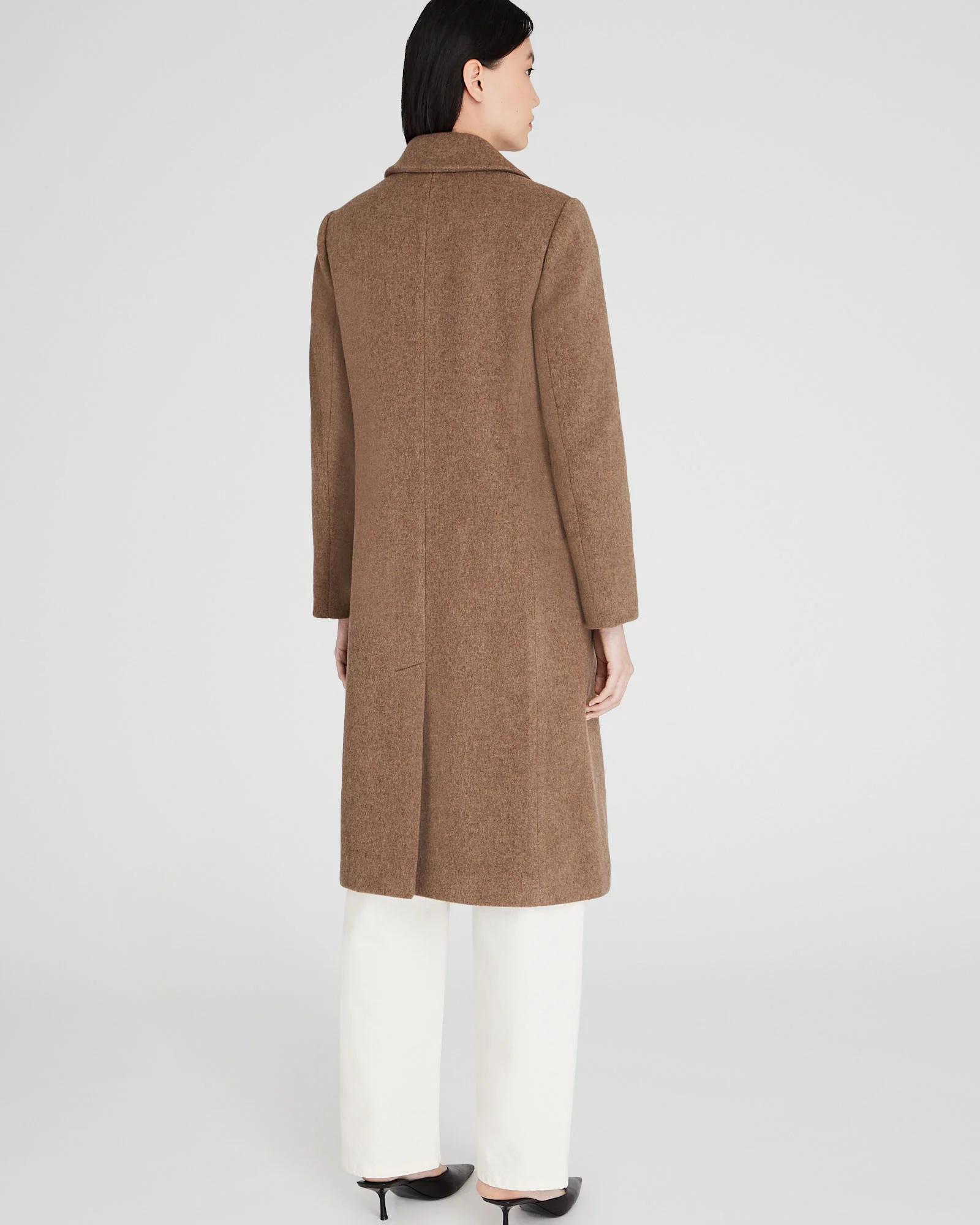 Peak Lapel Double-Breasted Coat