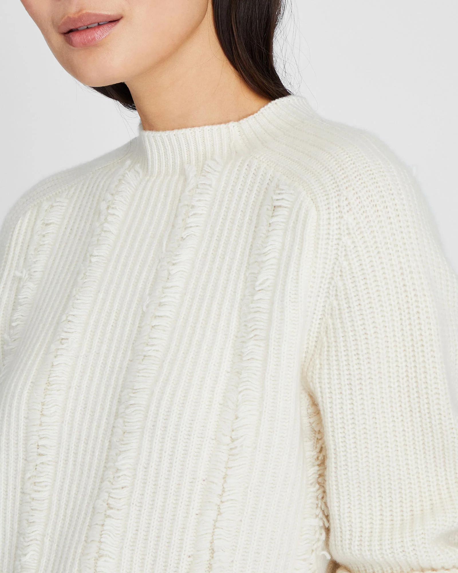 Cashmere Cropped Fringe Sweater