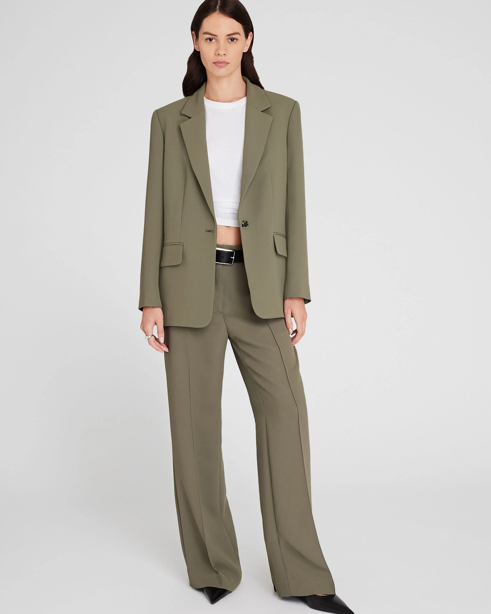 High-Rise Fluid Crepe Trouser