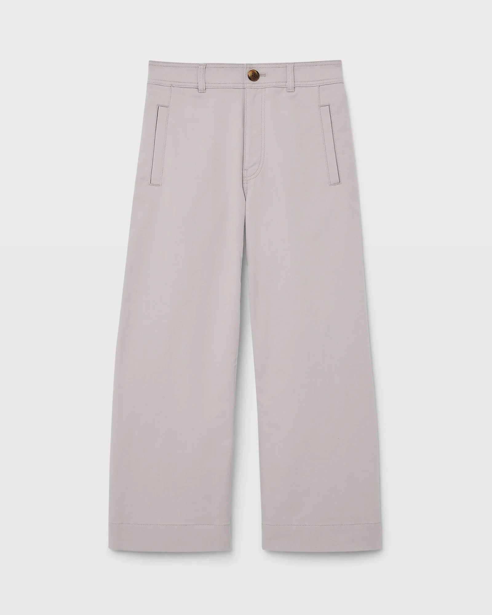 High Rise Cropped Twill Pant
