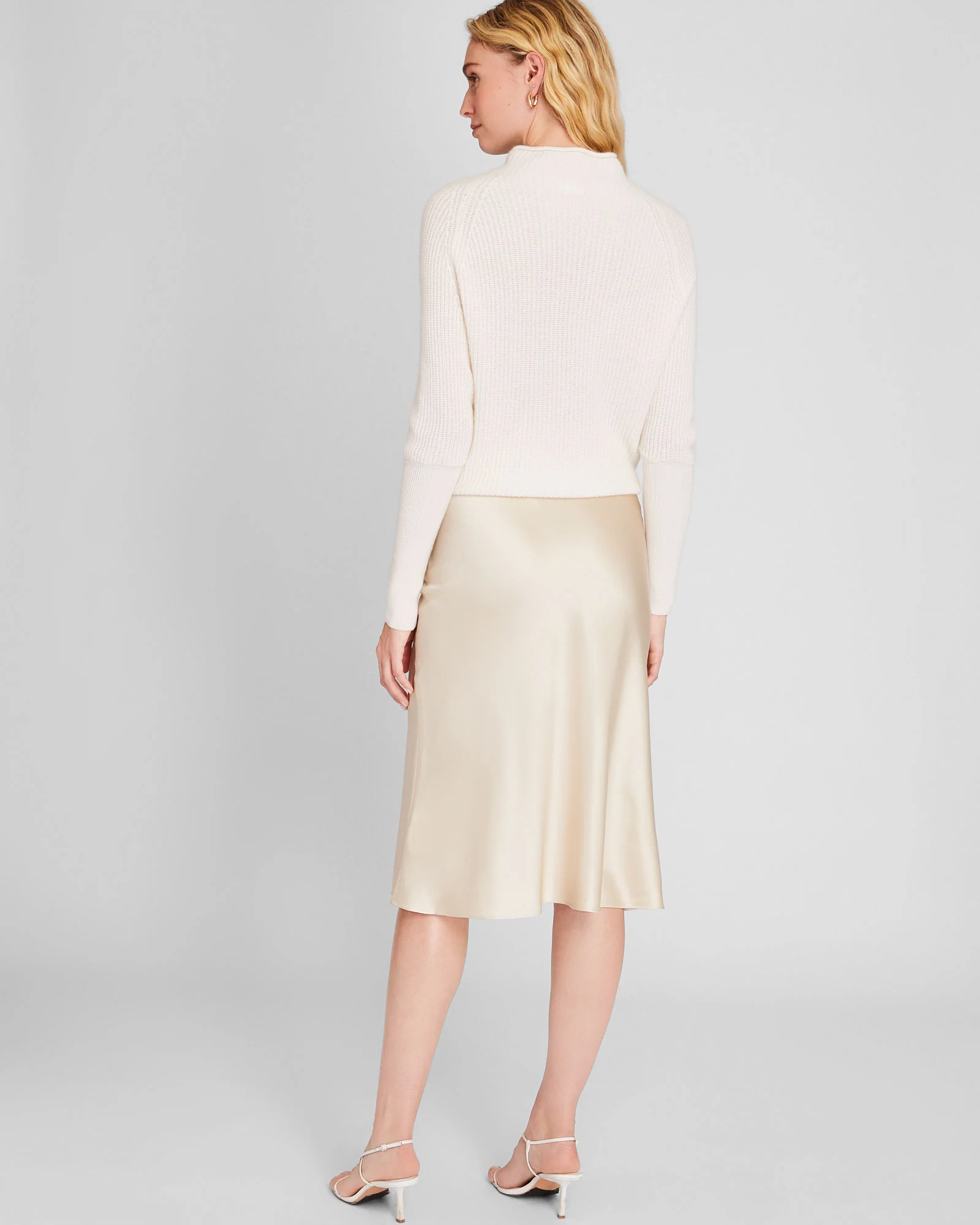 Silk Charmeuse Midi Skirt