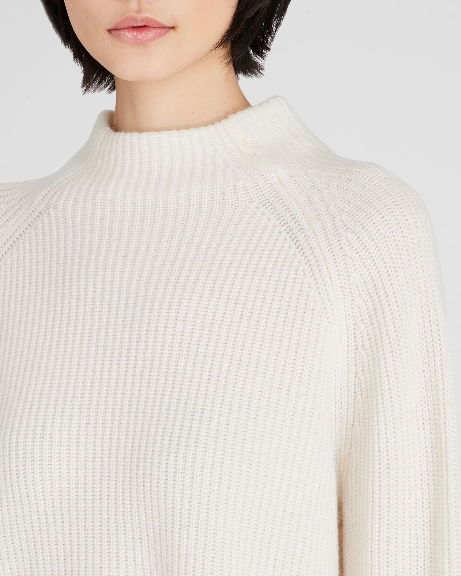 Cashmere Cropped Mockneck Sweater