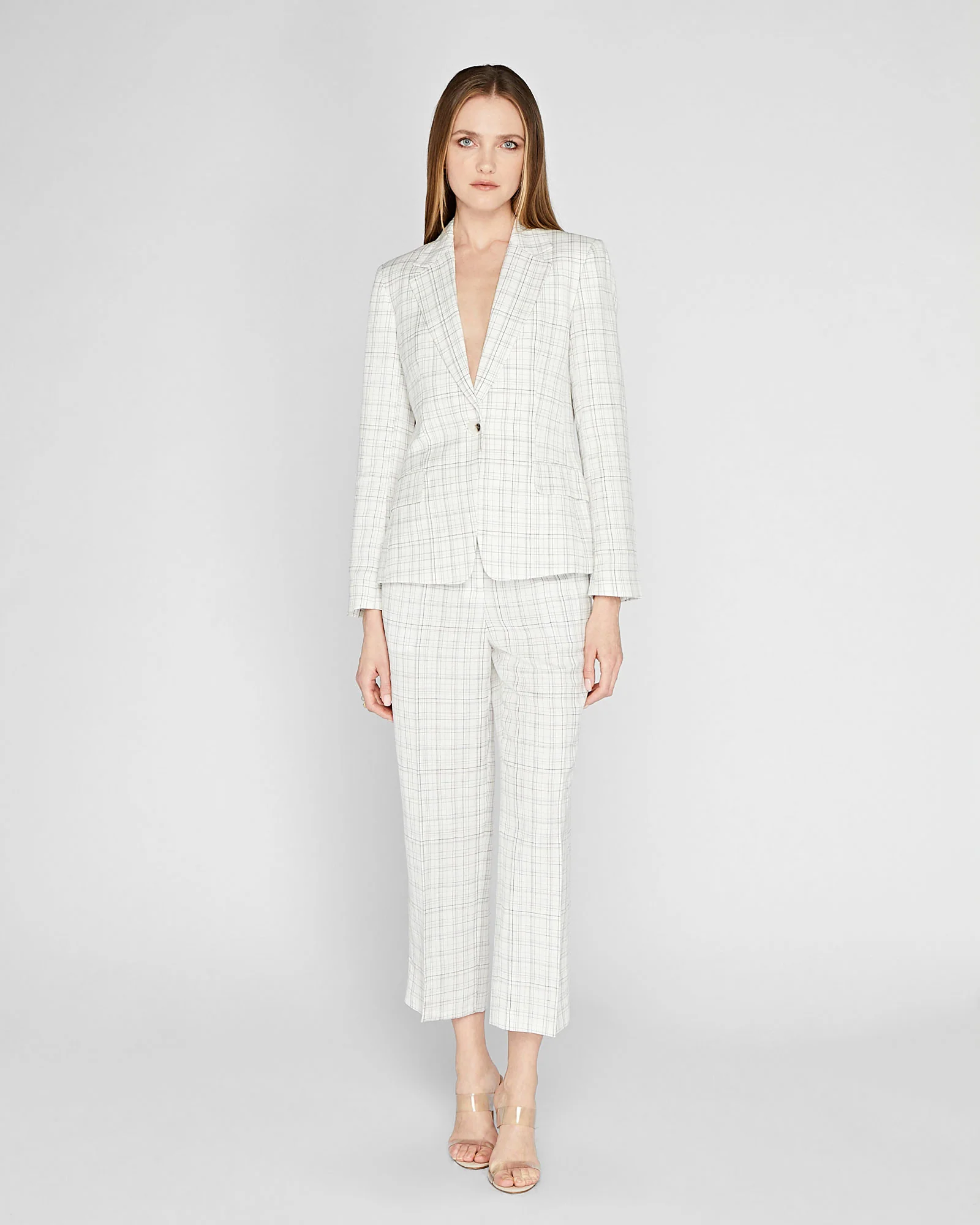 Plaid Signature Linen Blend Blazer