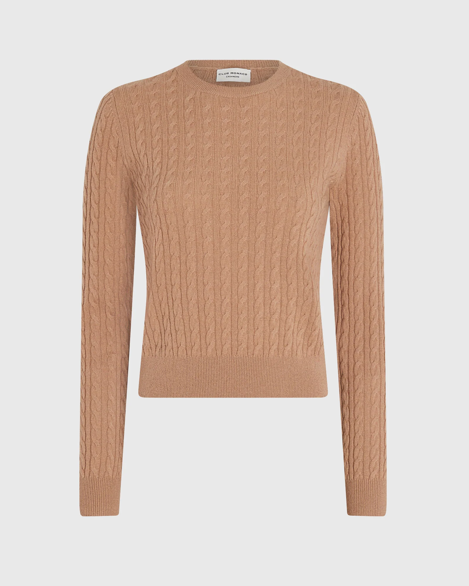 Cashmere Mini-Cable Long-Sleeve Crewneck
