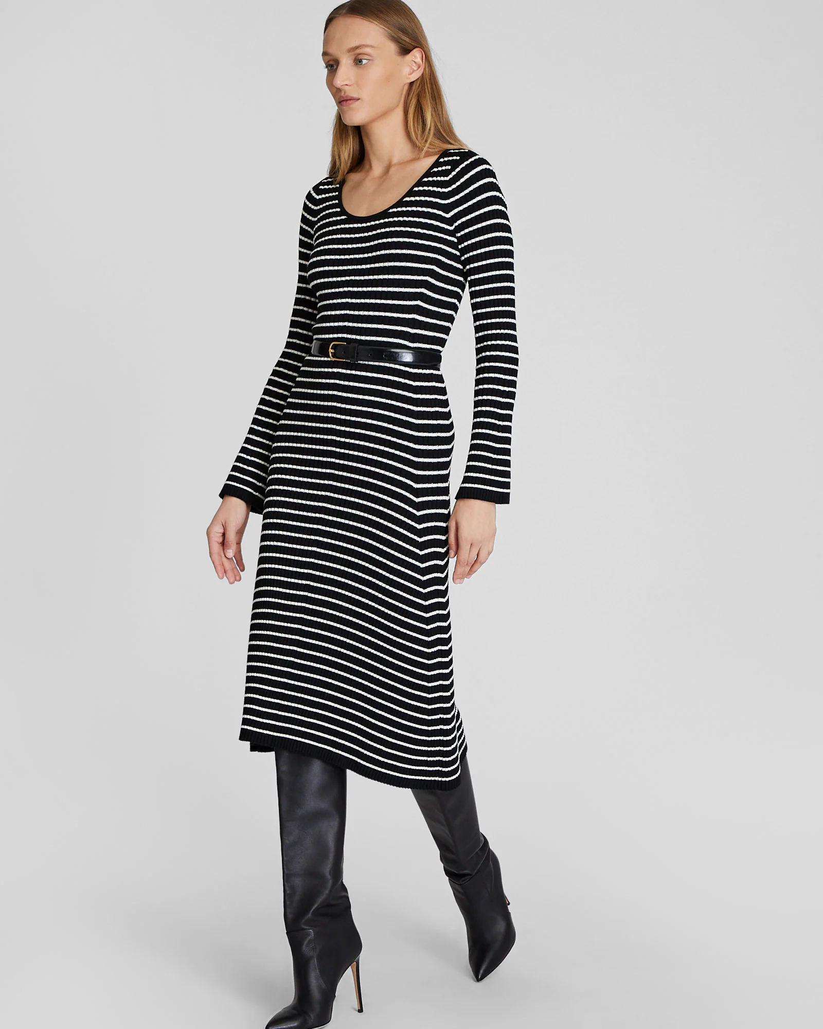 Midi Striped Sweater Dress