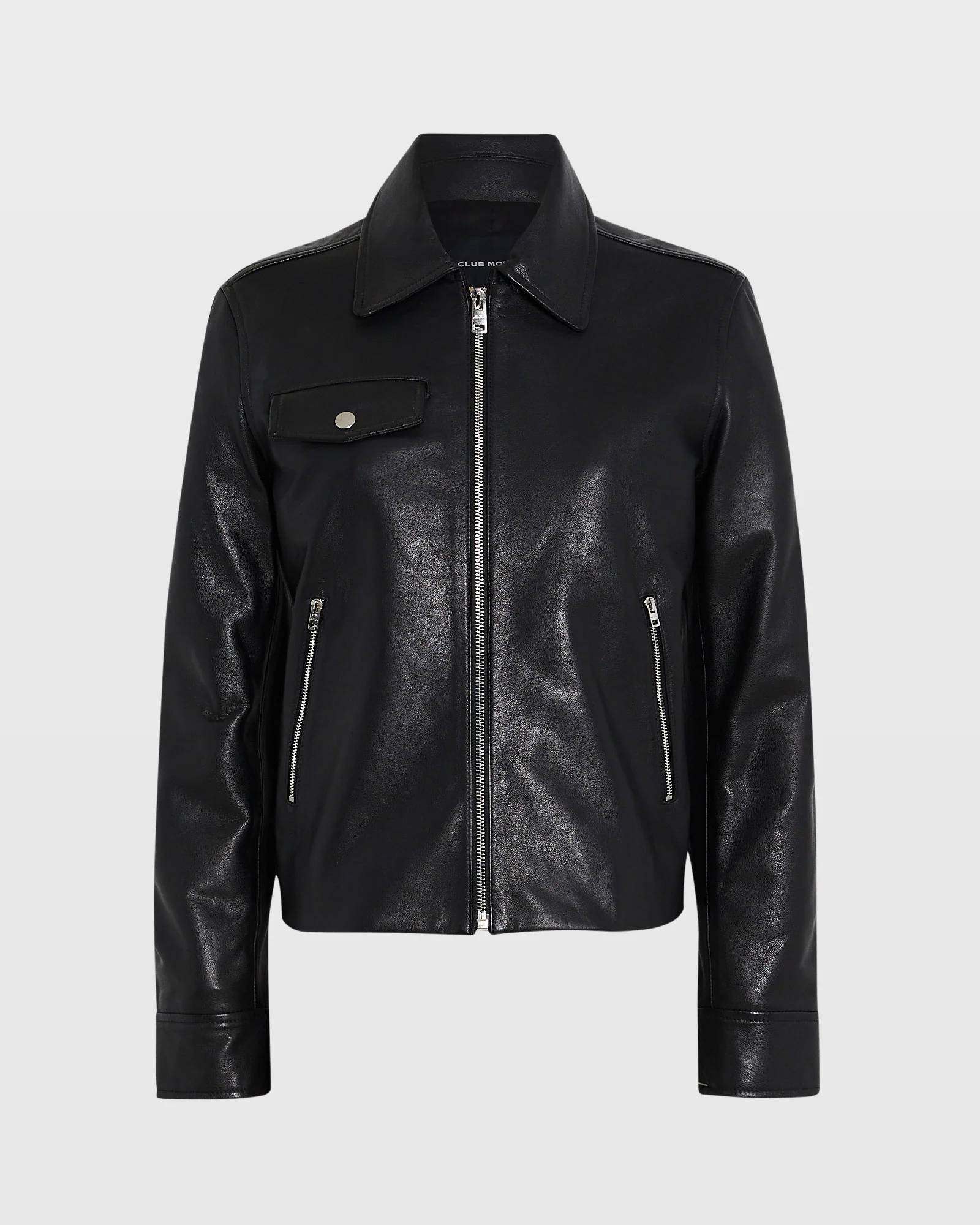 Zip-Front Leather Jacket